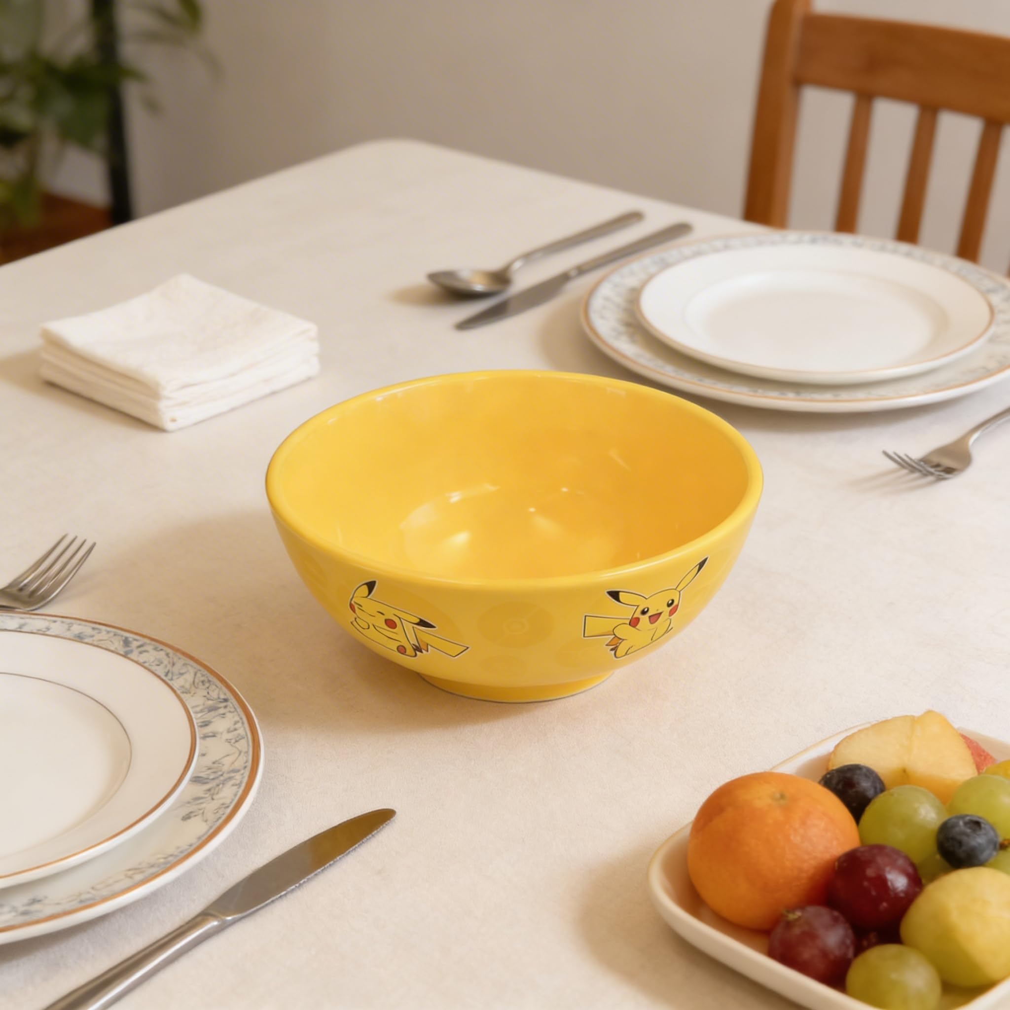 HOX Pokemon Pikachu Ceramic Soup & Cereal Bowl | Durable, Yellow, 14 x 7 cm 7
