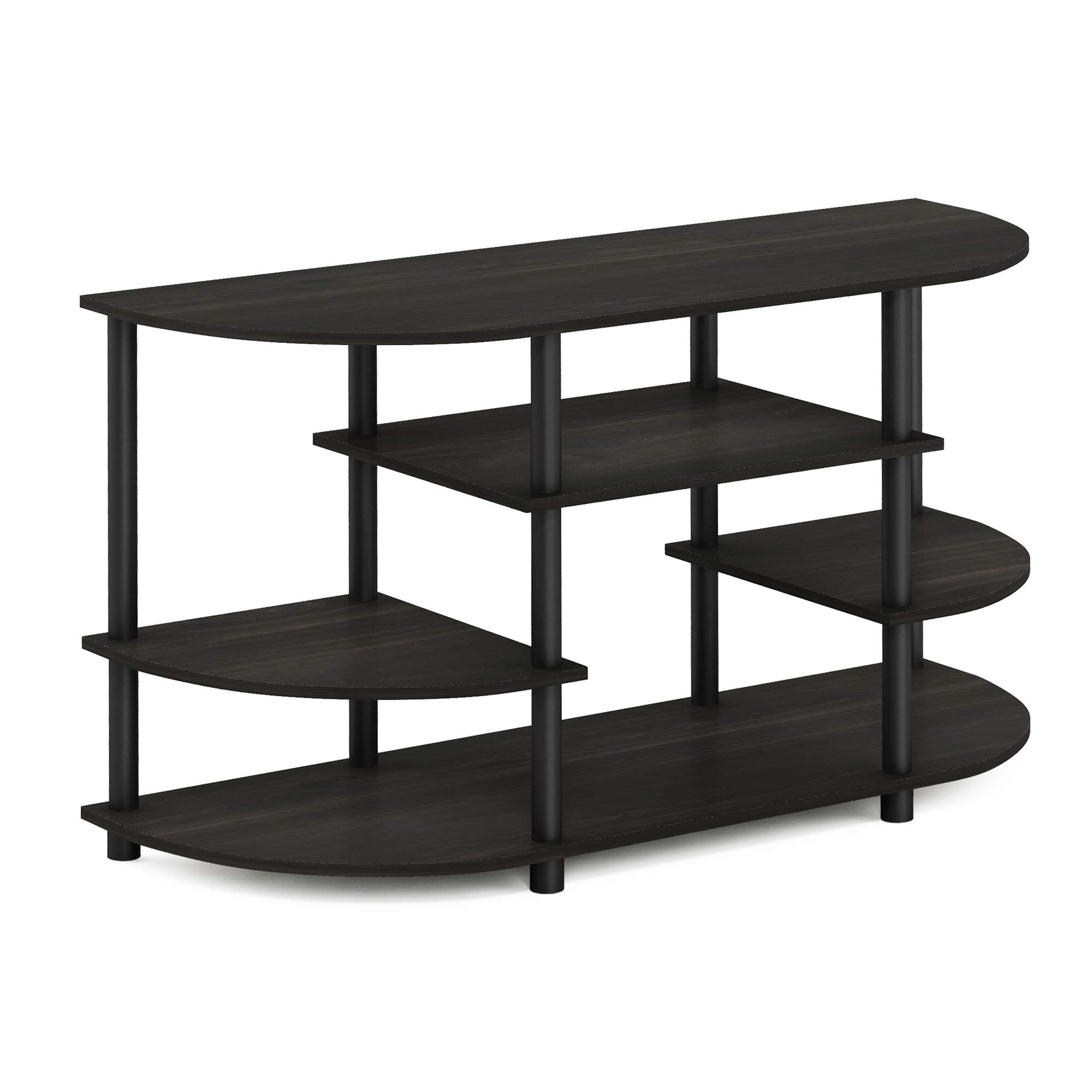 Furinno JAYA TV Stand - Fits up to 46 Inch TV | Espresso/Black | Toolless Assembly 6