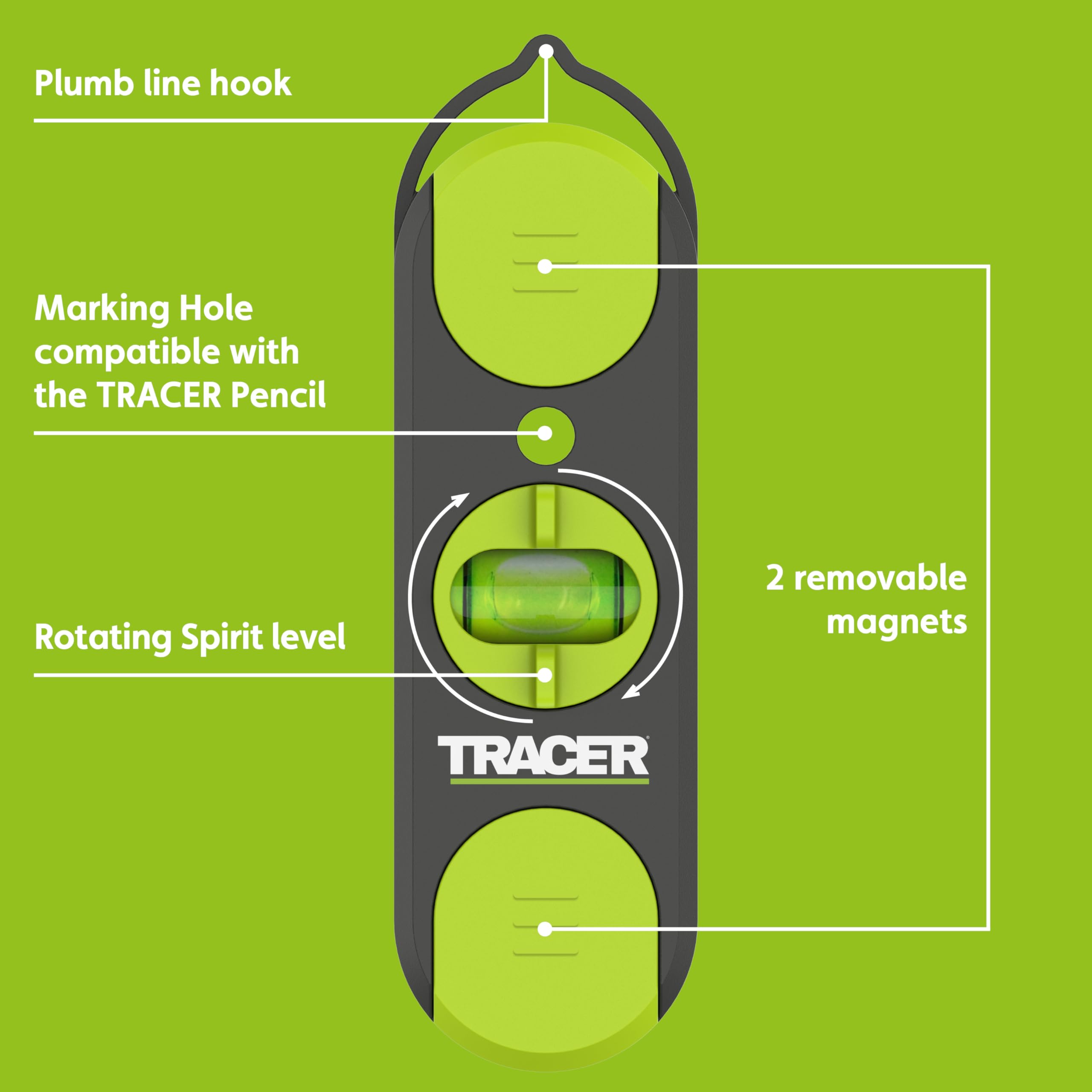 TRACER Magnetic Stud Finder Tool - Finds 3 Studs | Includes 2 Magnetic Markers | AMSF1 2