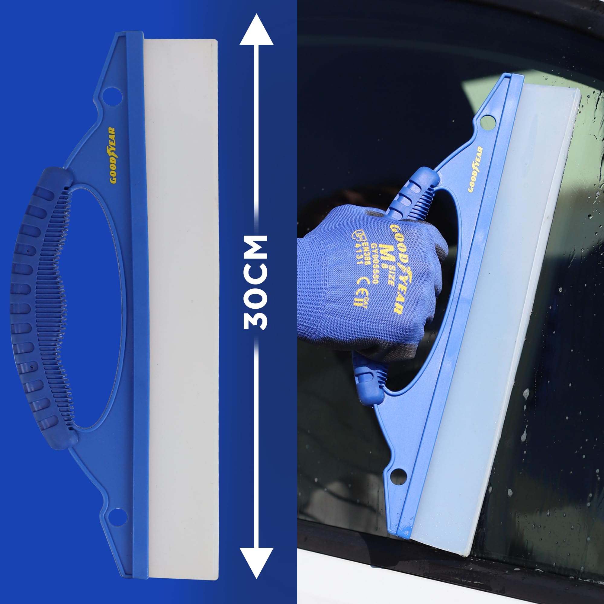 Goodyear Silicone Window Squeegee - Safe for Car Bodywork, Showers, and Windows | Removes 95% Water 5