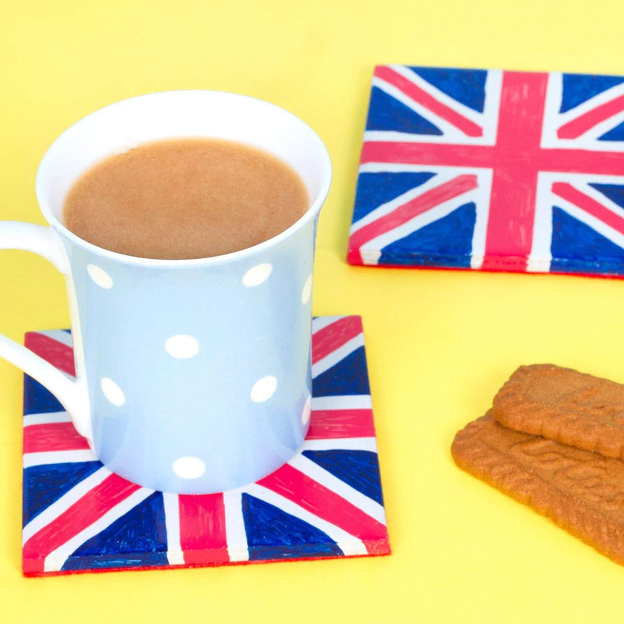 Baker Ross EK3336 Paint Your Own Ceramic Coasters - Pack of 6 | 95mm Square 4