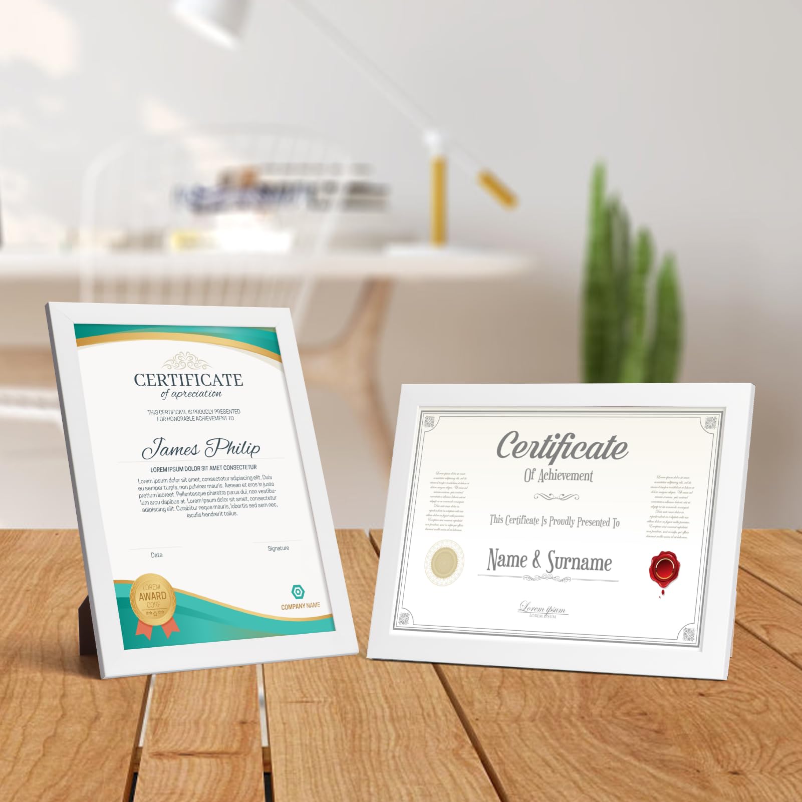 EXYGLO 12 Pack White A4 Picture Frames - Wall & Tabletop Display for Certificates and Photos 3