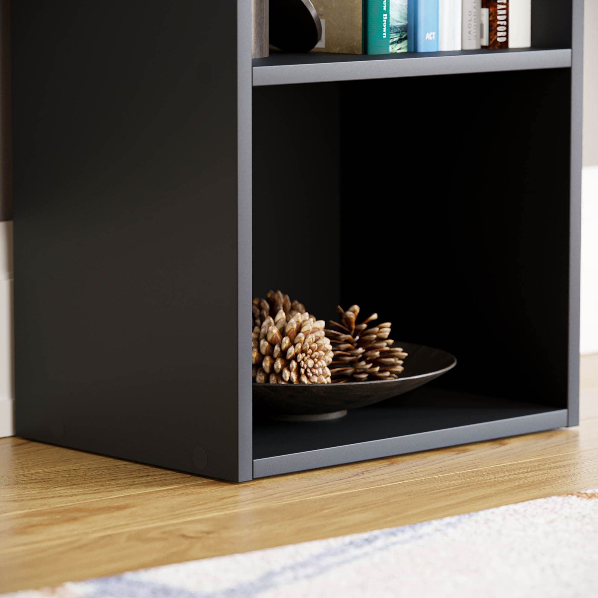 Vida Designs Oxford 3 Tier Cube Bookcase - Black Engineered Wood Storage | H 80 x W 32 x D 24 cm 5