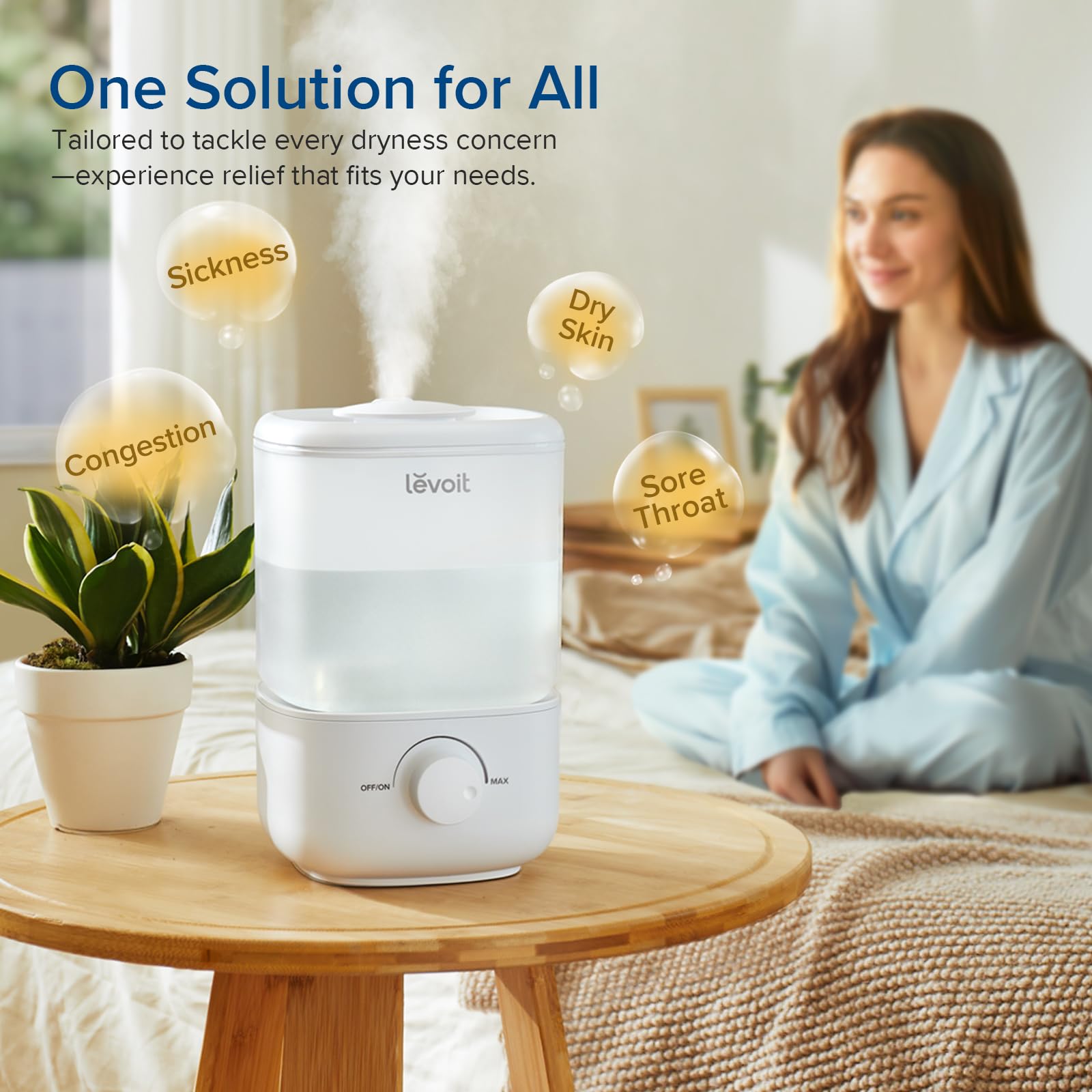 Levoit Classic 160 Cool Mist Humidifier - Ultra-Quiet 23dB | 2.5L Capacity | Easy Top-Fill 3