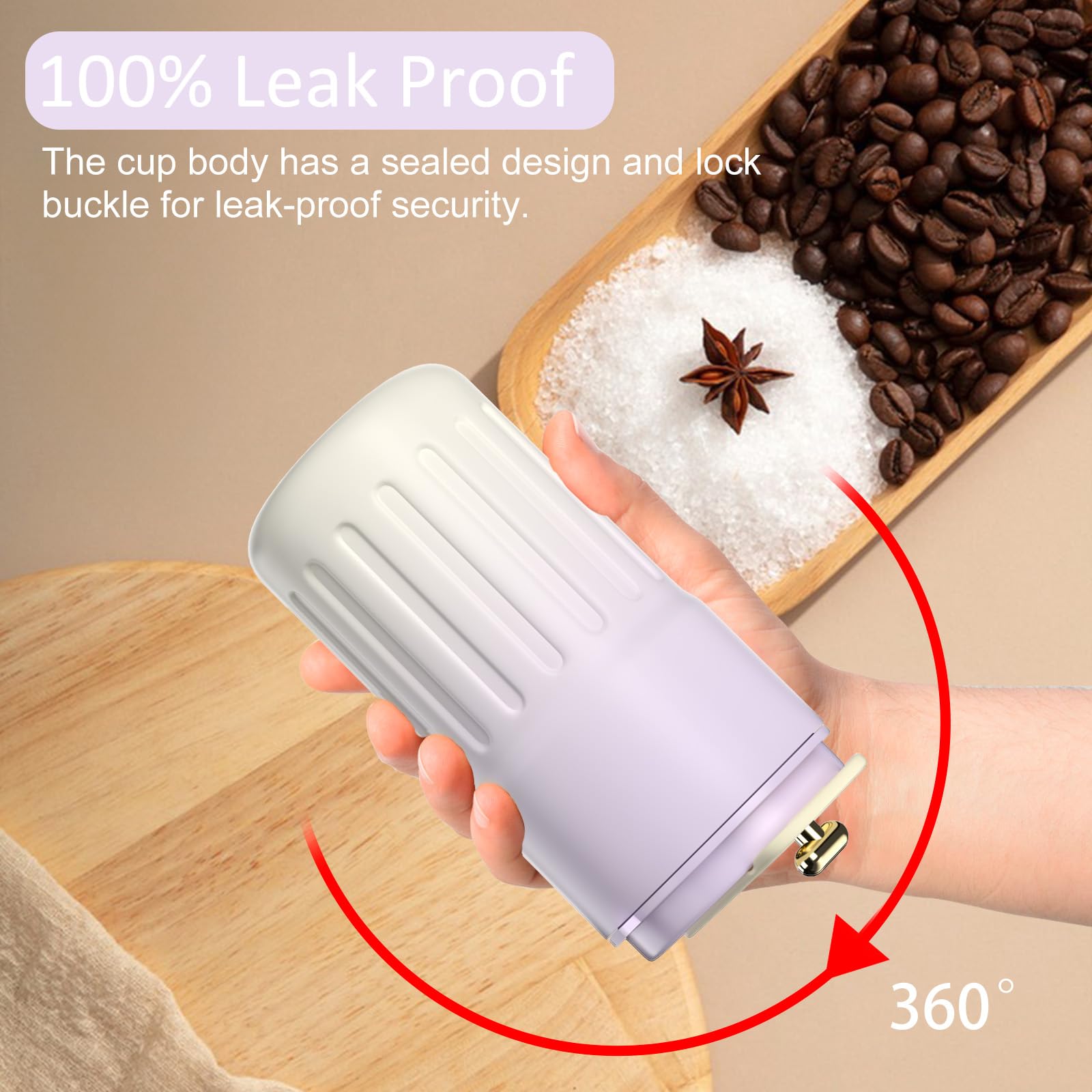Homealexa Vacuum Insulated Coffee Travel Mug with LED Temperature Display | 410 ml | Gradient Purple 3