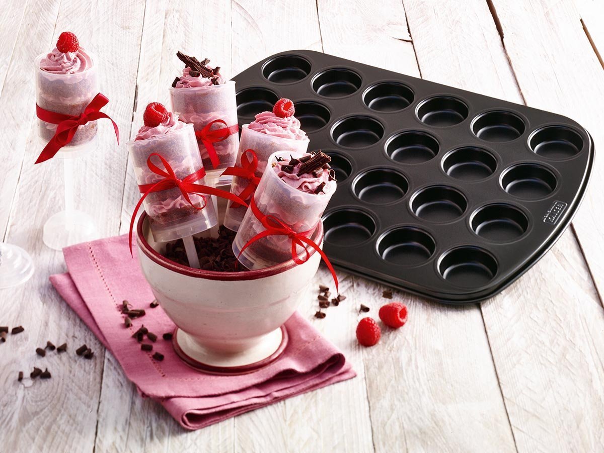 Prochef Teflon Non-Stick 24 Mini Cup Muffin Tray - Carbon Steel, Black | 38cm x 26cm 5