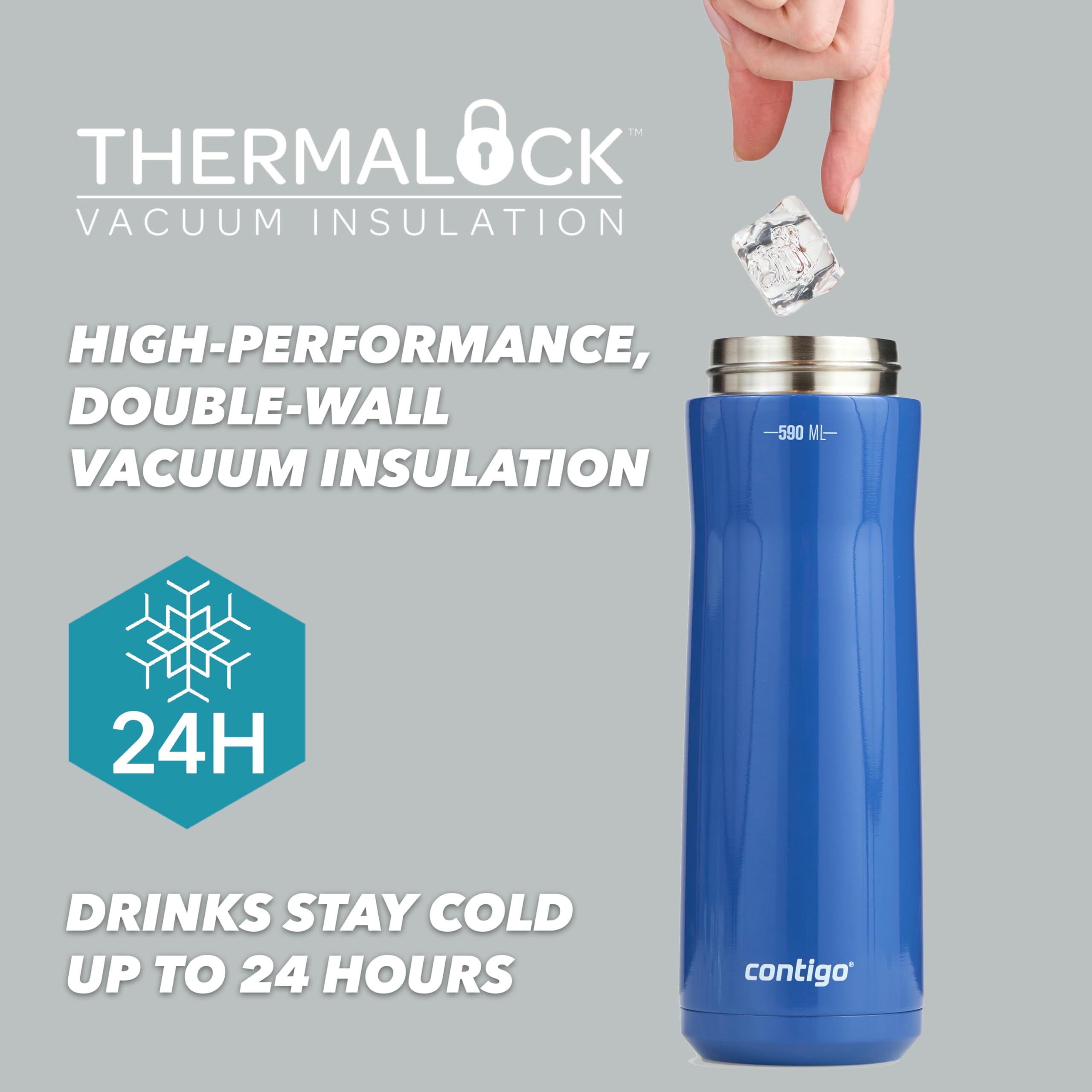 Contigo AUTOPOP Vacuum-Insulated Water Bottle - Leak-Proof | Keeps Cold 24 Hrs | 590 ml 5