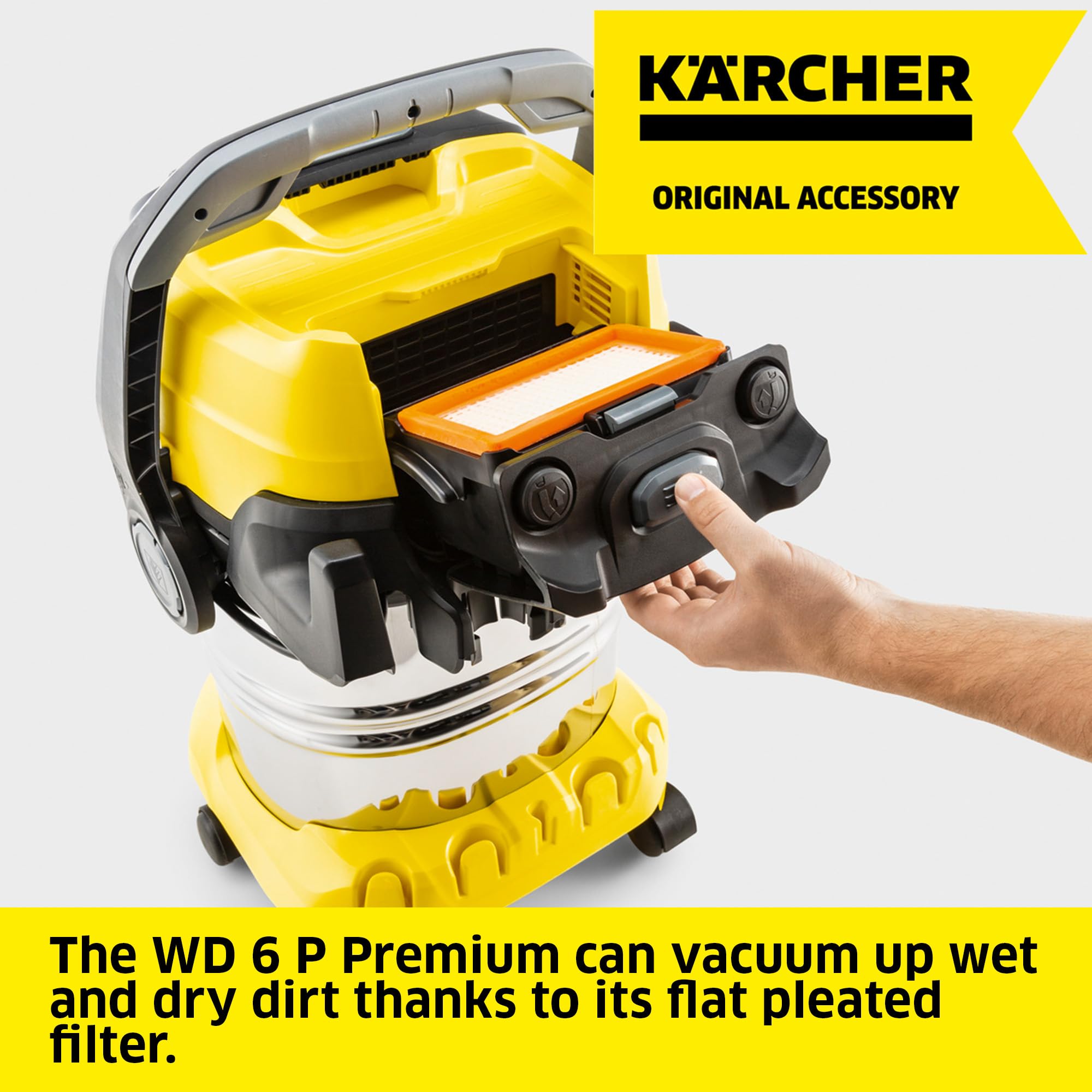 Kärcher Wet-Dry Vacuum Cleaner WD 6 P Premium - 1,300 W Power | Blower Function | Includes Crevice Tool 2