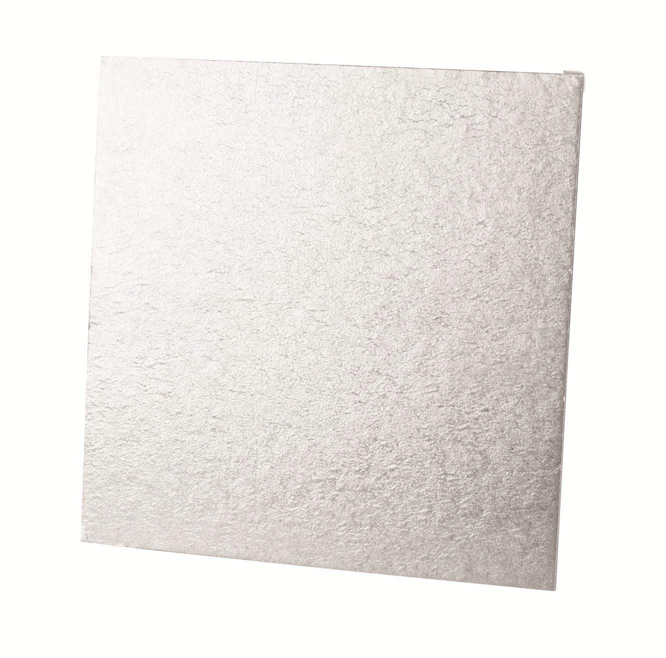 Tala Square Cake Board - 10x10 Inch (25cm) | 3mm Thick | Embossed Silver Foil Finish 1