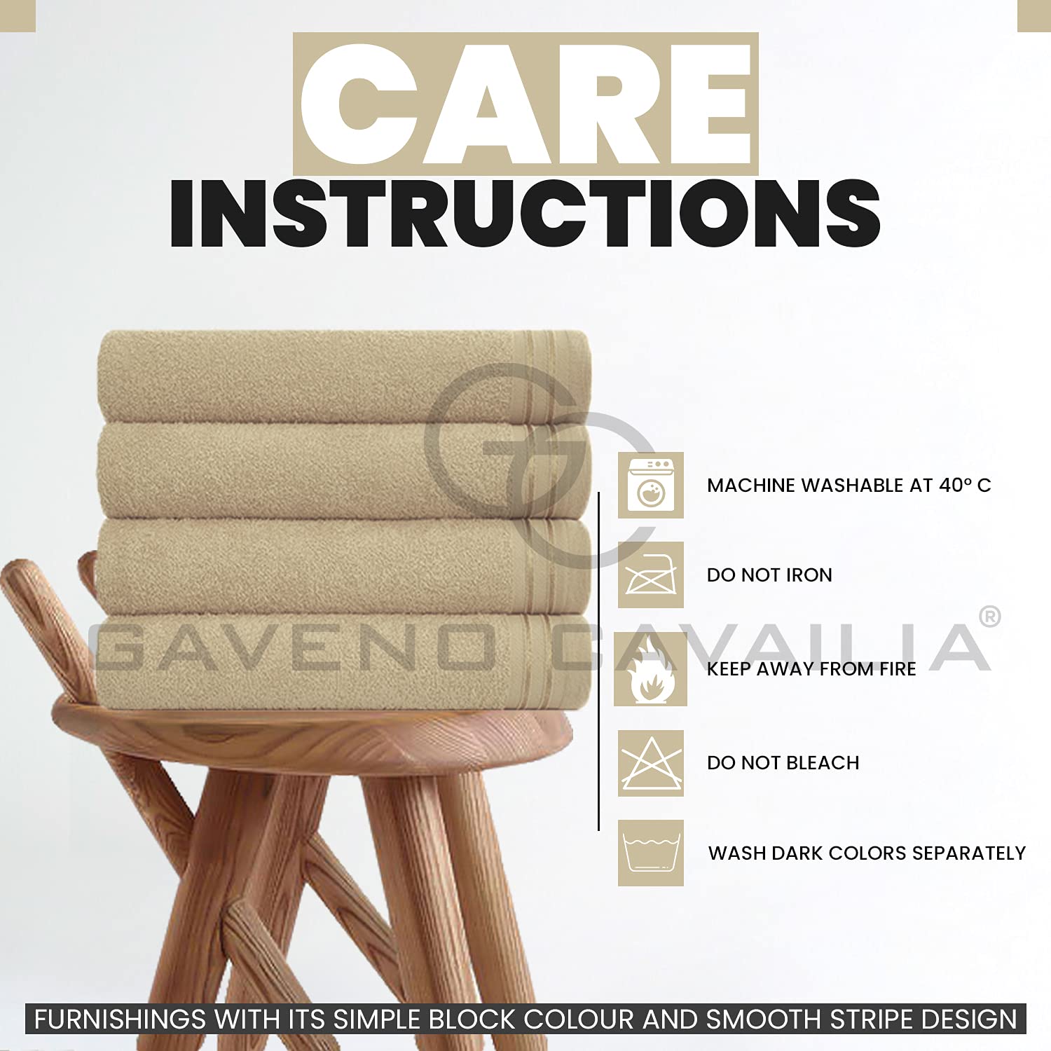 GC GAVENO CAVAILIA Egyptian Cotton Bath Sheet - 4 Pack Mocha | 450 GSM | 75 x 135 cm 4