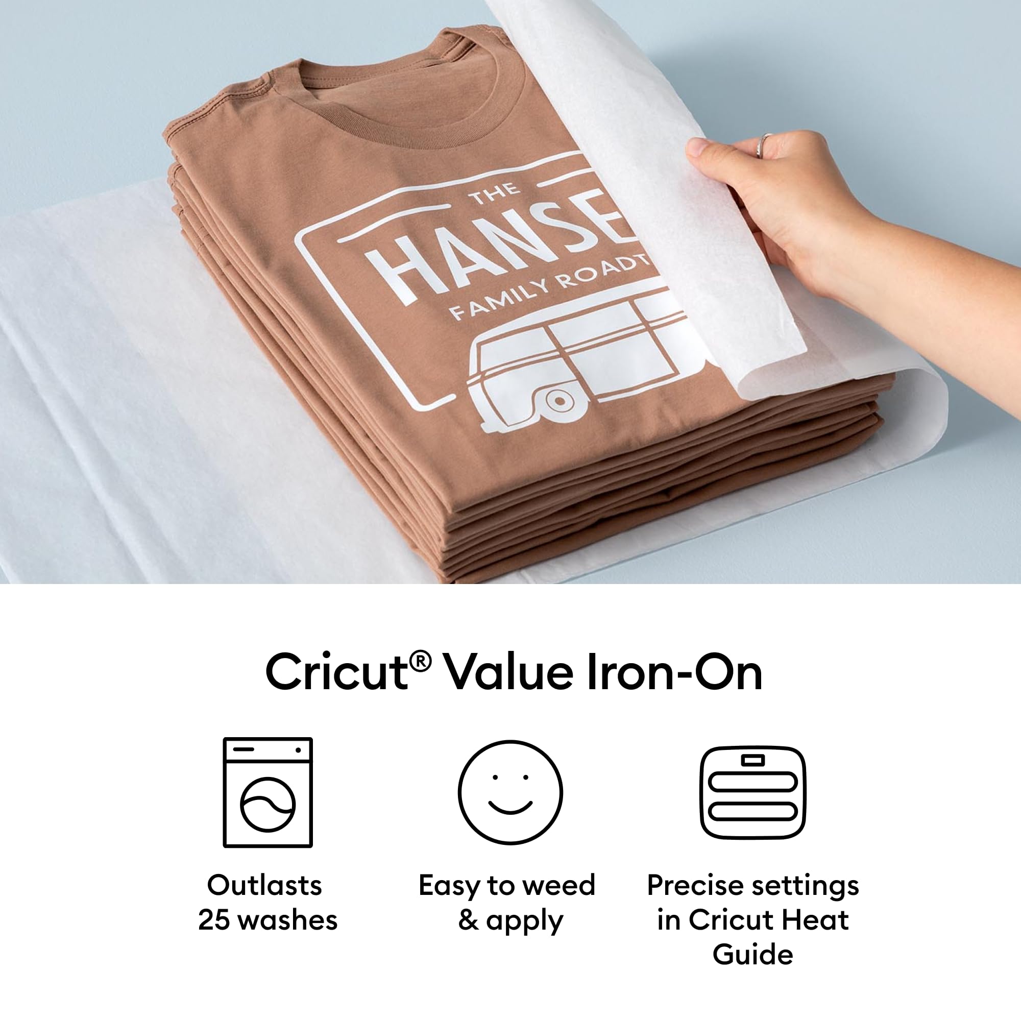 Cricut Value Iron On Vinyl - White HTV for Custom T-Shirts & DIY Clothing | 1.5m Roll 2