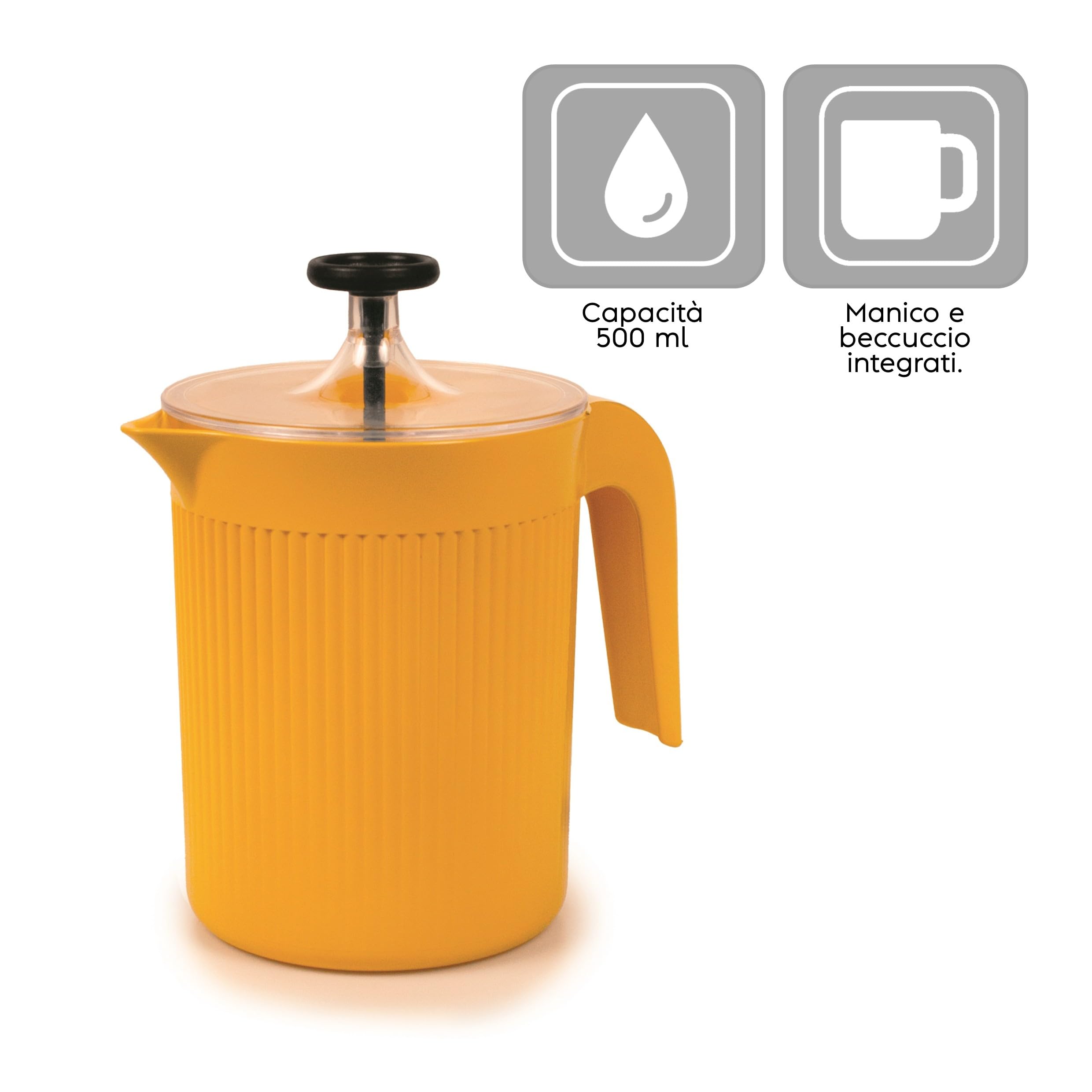 Snips Cremix Manual Milk Frother - 0.5L Capacity, Cream Color, Dishwasher Safe | Made in Italy 8