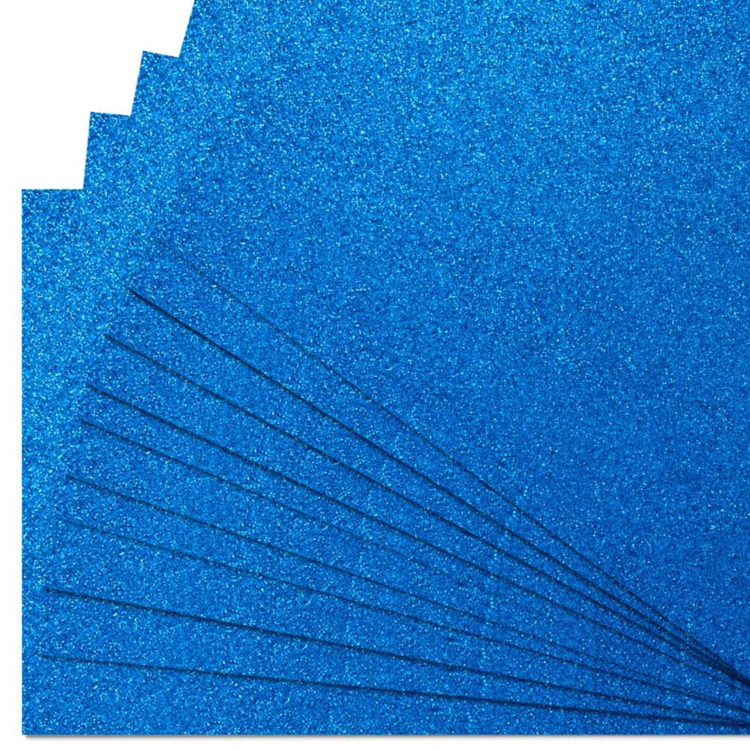 Springboard Supplies Blue Glitter Card Stock - 10 Pack A4 290gsm Non-Shed for Card Making 1