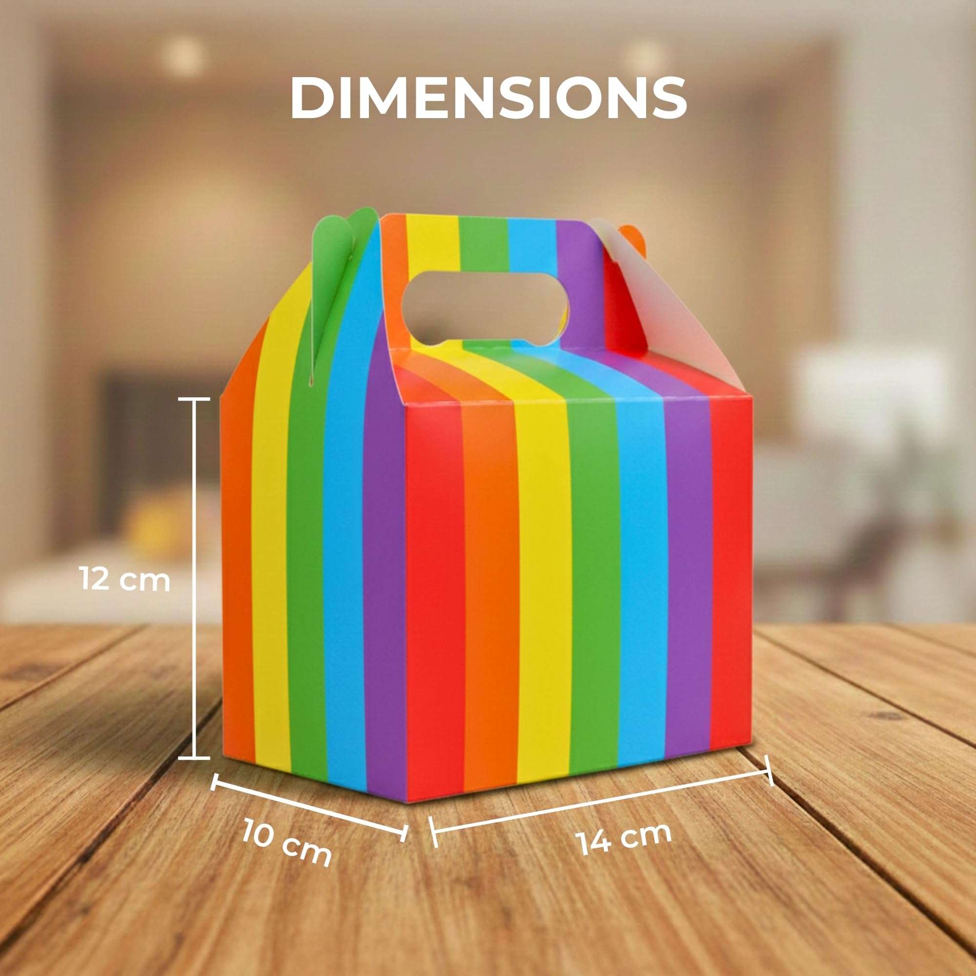SHATCHI 30Pcs Rainbow Party Food Boxes - 14x12x10 cm Cardboard Takeaway Containers 3