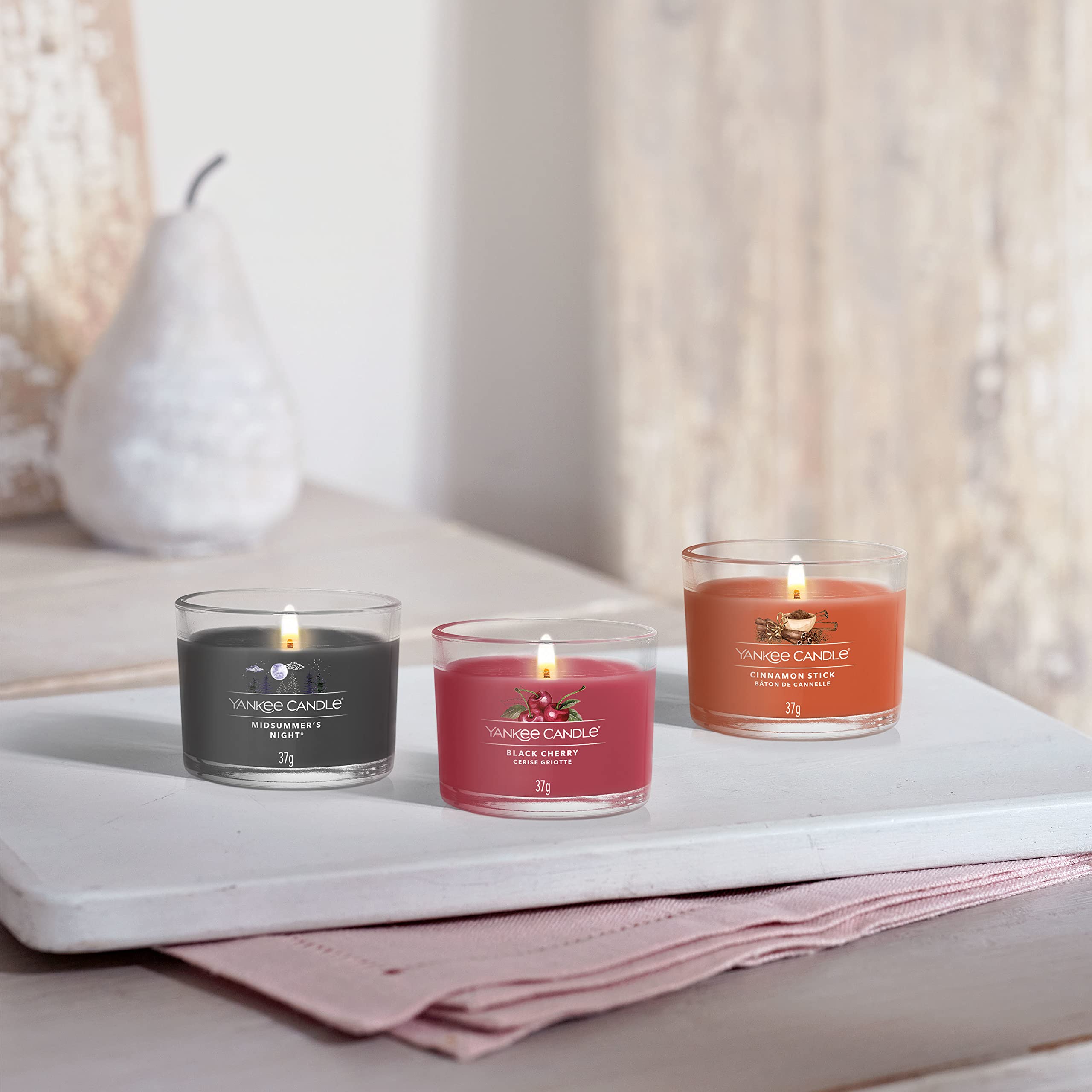 Yankee Candle Midsummer's Night Scented Votive Candles Gift Set | 3 Pack | Soy Blend Wax 7