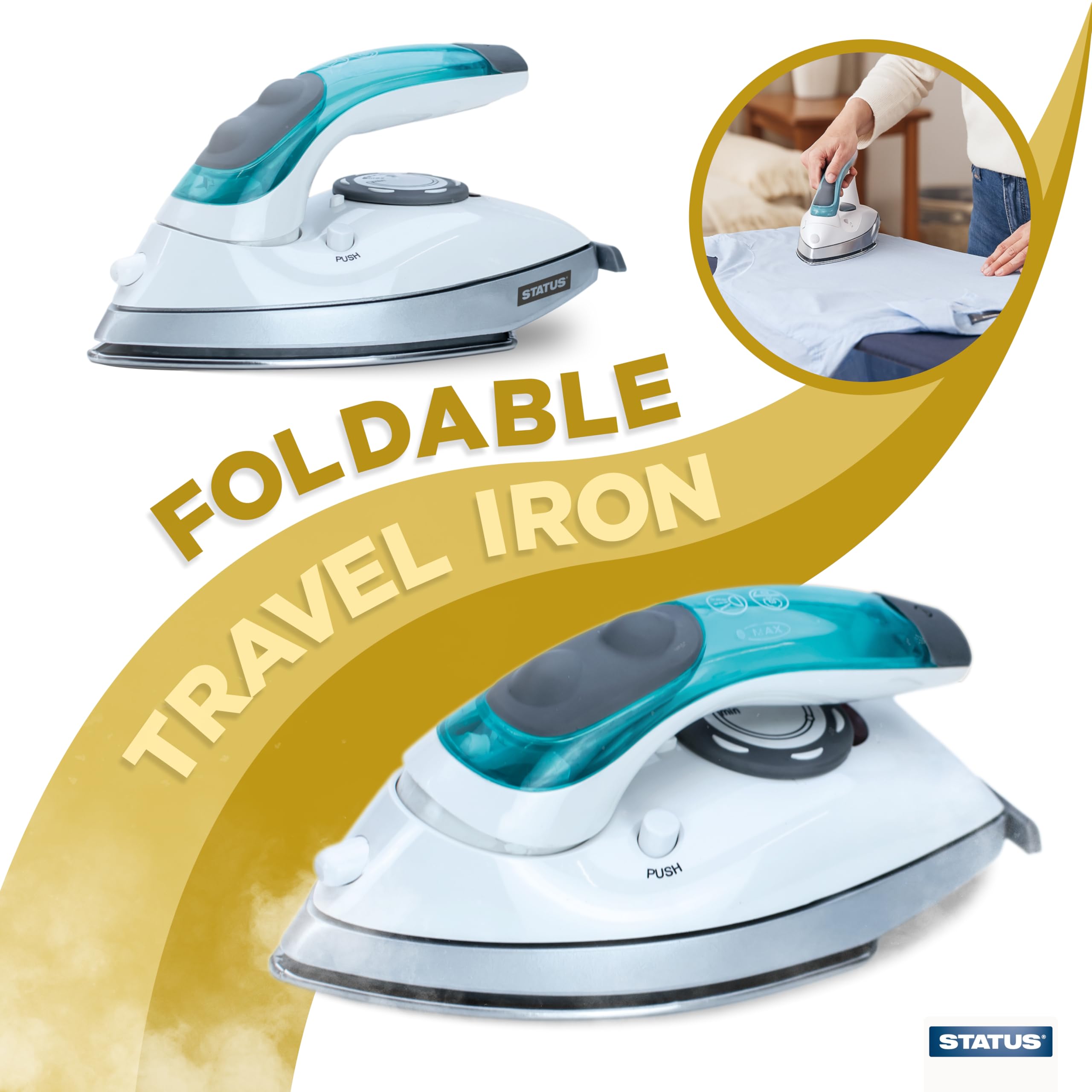 Status Travel Steam Iron - 1000W Dual Voltage Compact Clothes Iron | Green 4