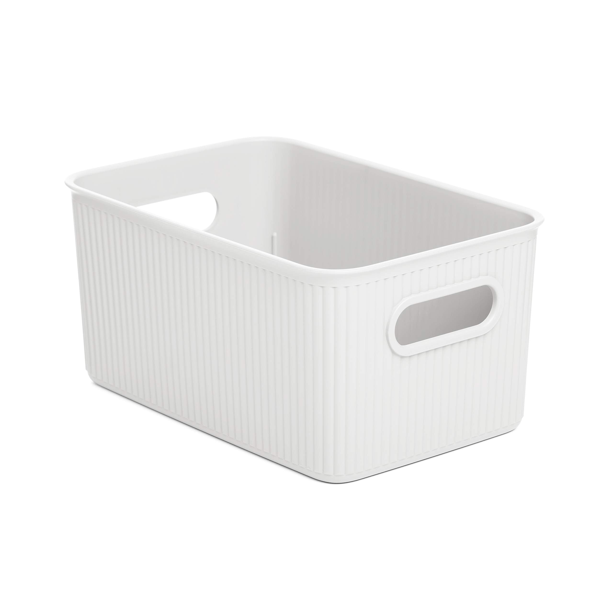 TATAY Baobab Plastic Storage Basket - 5L Capacity | Recycled BPA-Free | Stackable | White 1