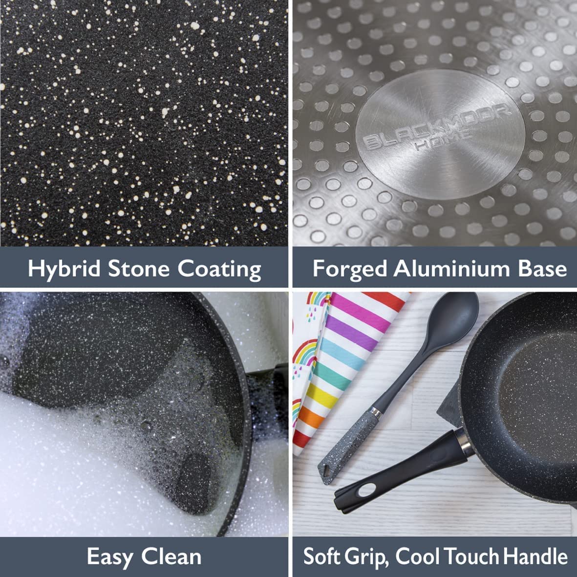 Blackmoor 20cm Non-Stick Frying Pan - Induction, Electric & Gas Hob Compatible | Aluminium 3