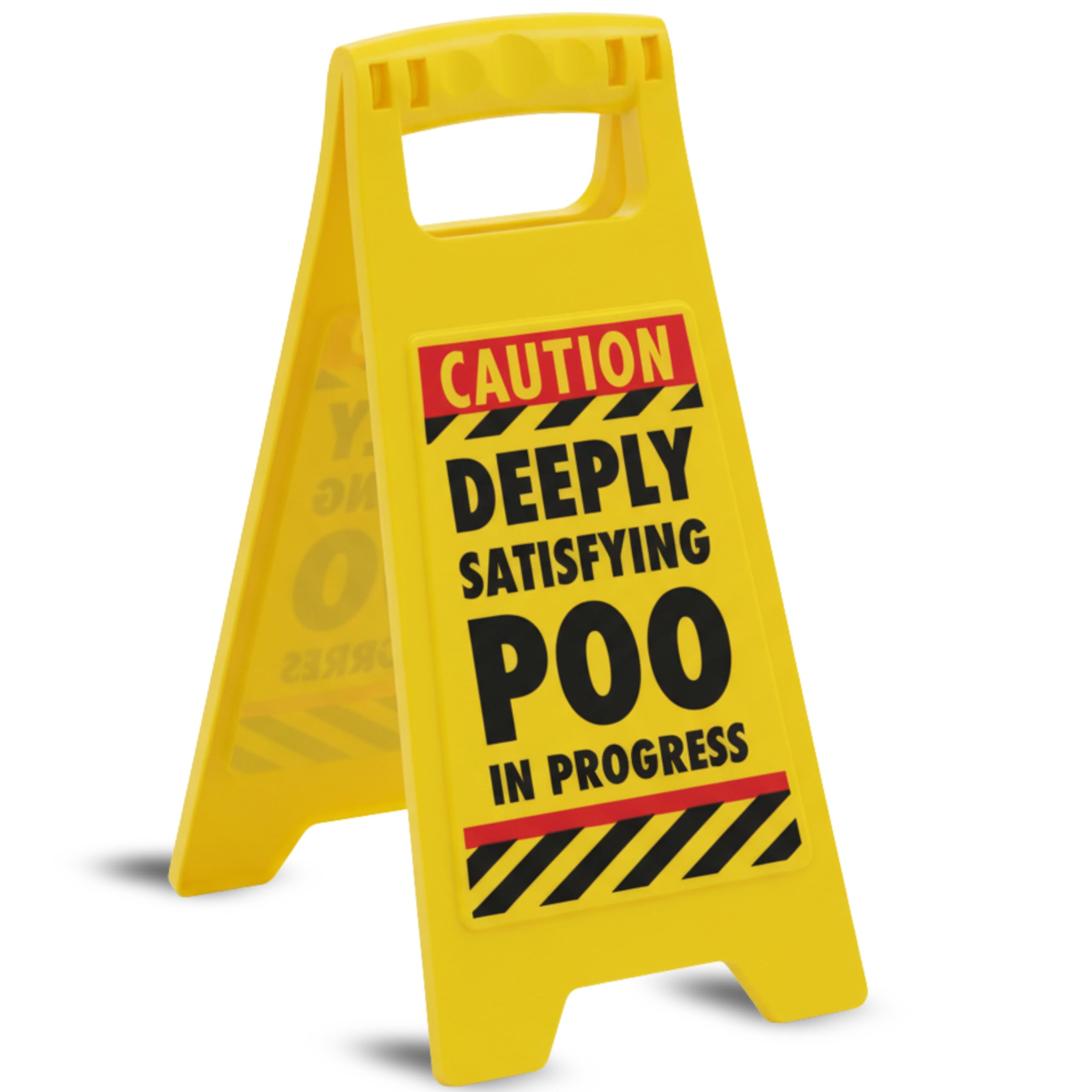 Boxer Gifts Poo in Progress Novelty Toilet Humour Warning Sign | 11.8cm x 25cm Plastic Sign 1