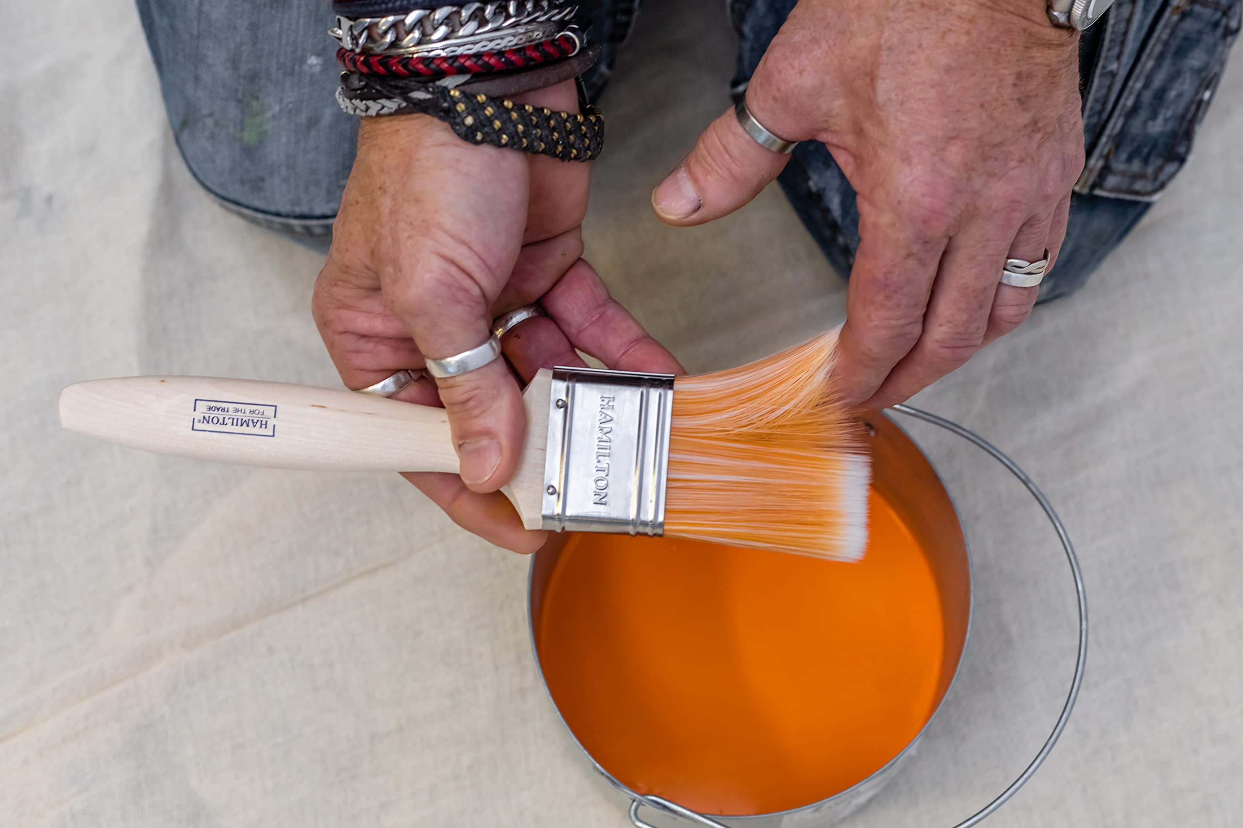 HAMILTON For The Trade Fine Tip Paint Brushes - Pack of 5 | Wood Handle | Controlled Finish 3