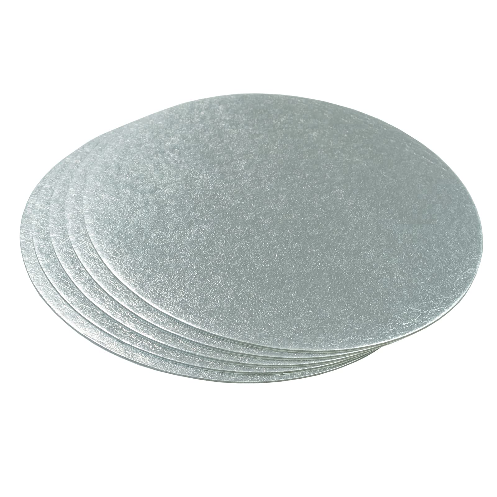 Culpitt Cut Edge Round Cake Cards - 6 Inch (152mm) Silver, 1.8mm Thick, 5 Pack 4