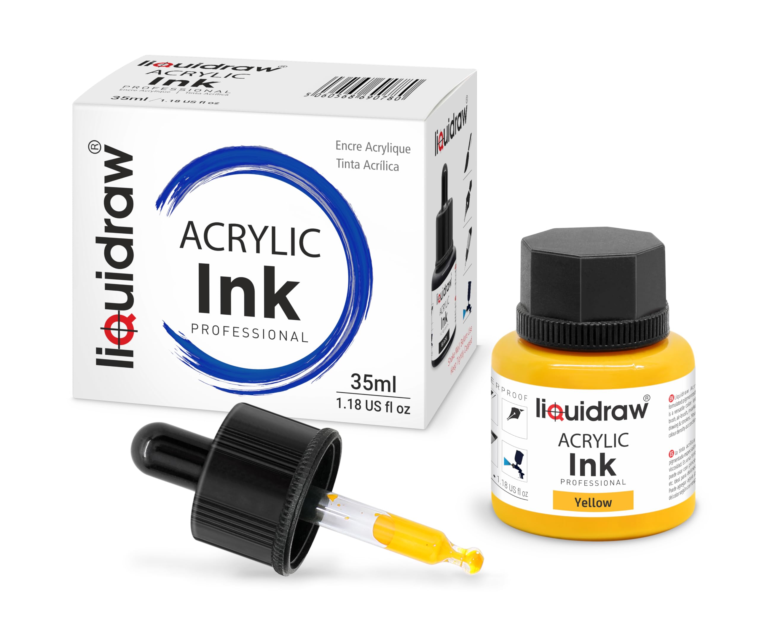 Liquidraw Acrylic Drawing Ink - 10 Assorted Colours | 35 ml Bottles 9