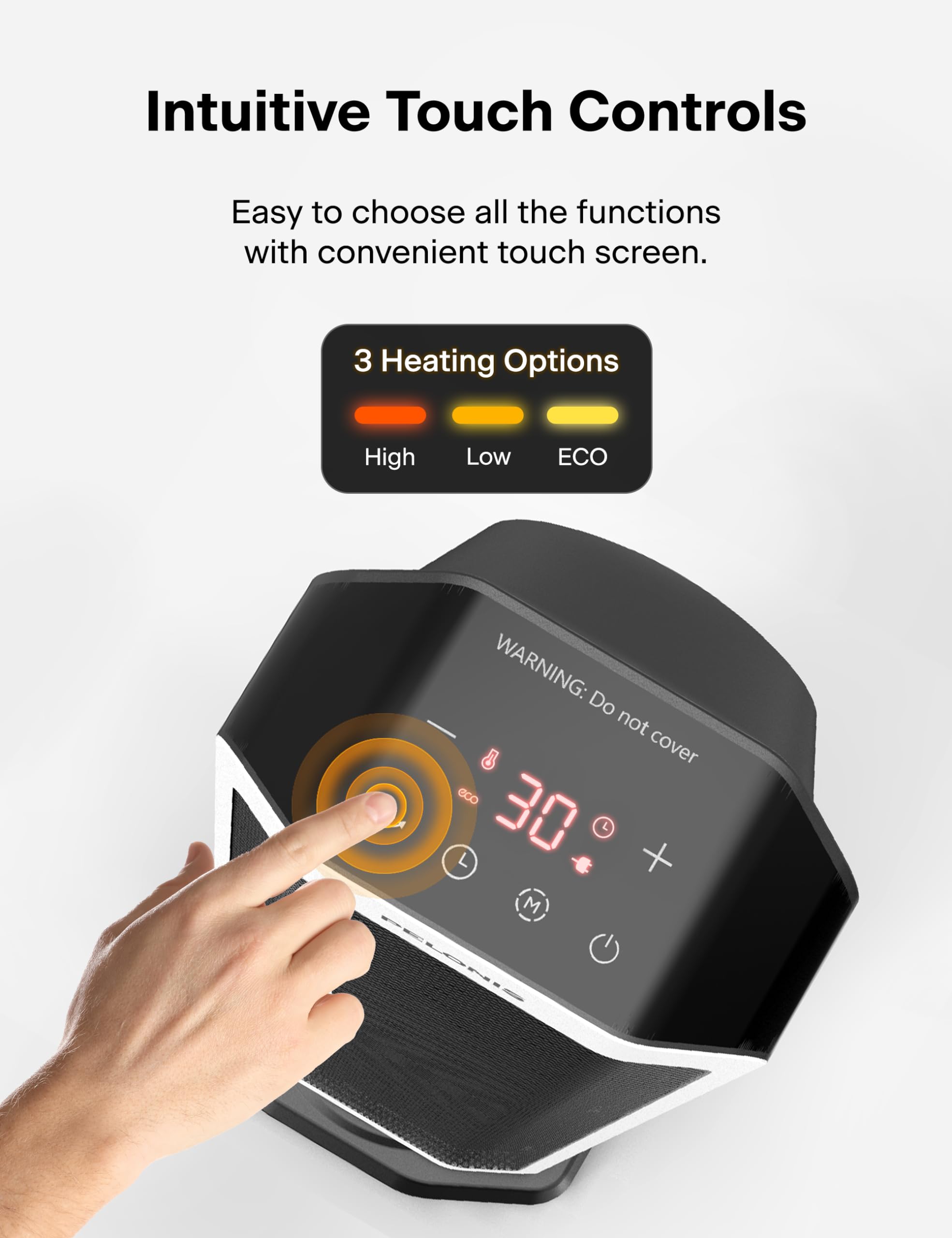 Pelonis 2000W Electric Space Heater with Remote Control | 75° Oscillation | Adjustable Thermostat 7