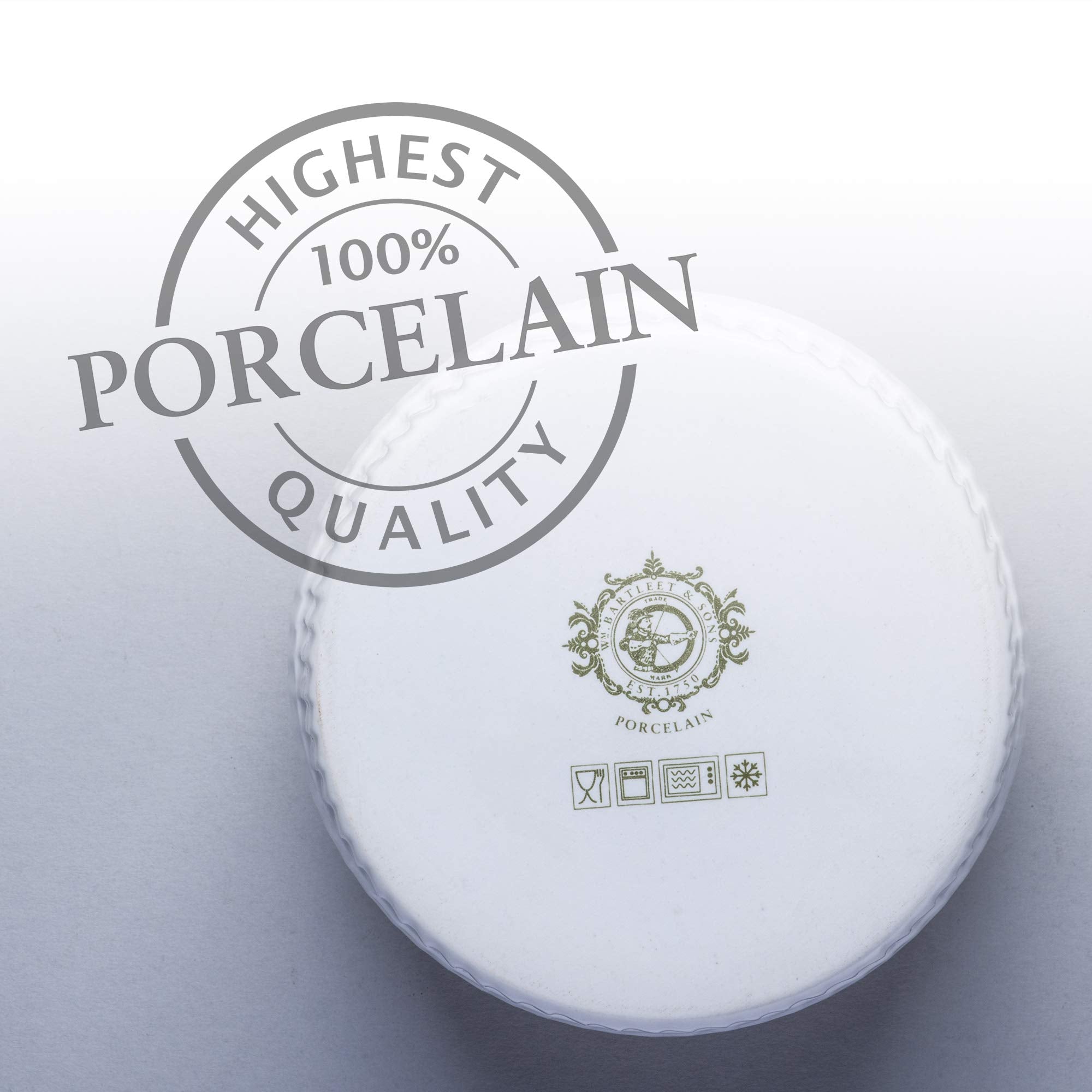WM Bartleet & Sons 1750 Traditional Porcelain Ramekins Set of 2 - 11.5cm Diameter | Oven Safe 6