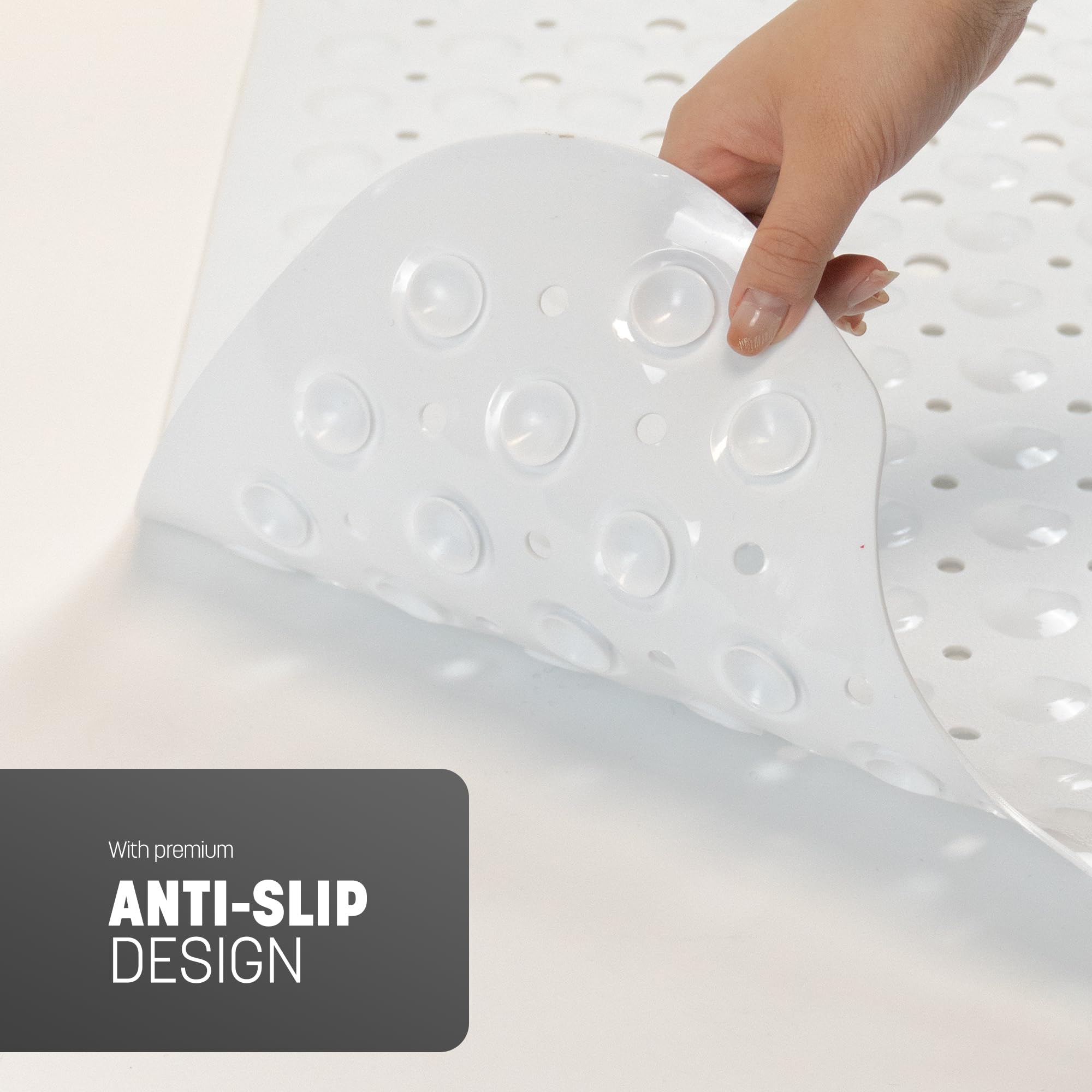 KEPLIN Premium Non-Slip Bathtub Mat - 200 Suction Cups, 100 x 40 cm, White, BPA/Latex Free 5