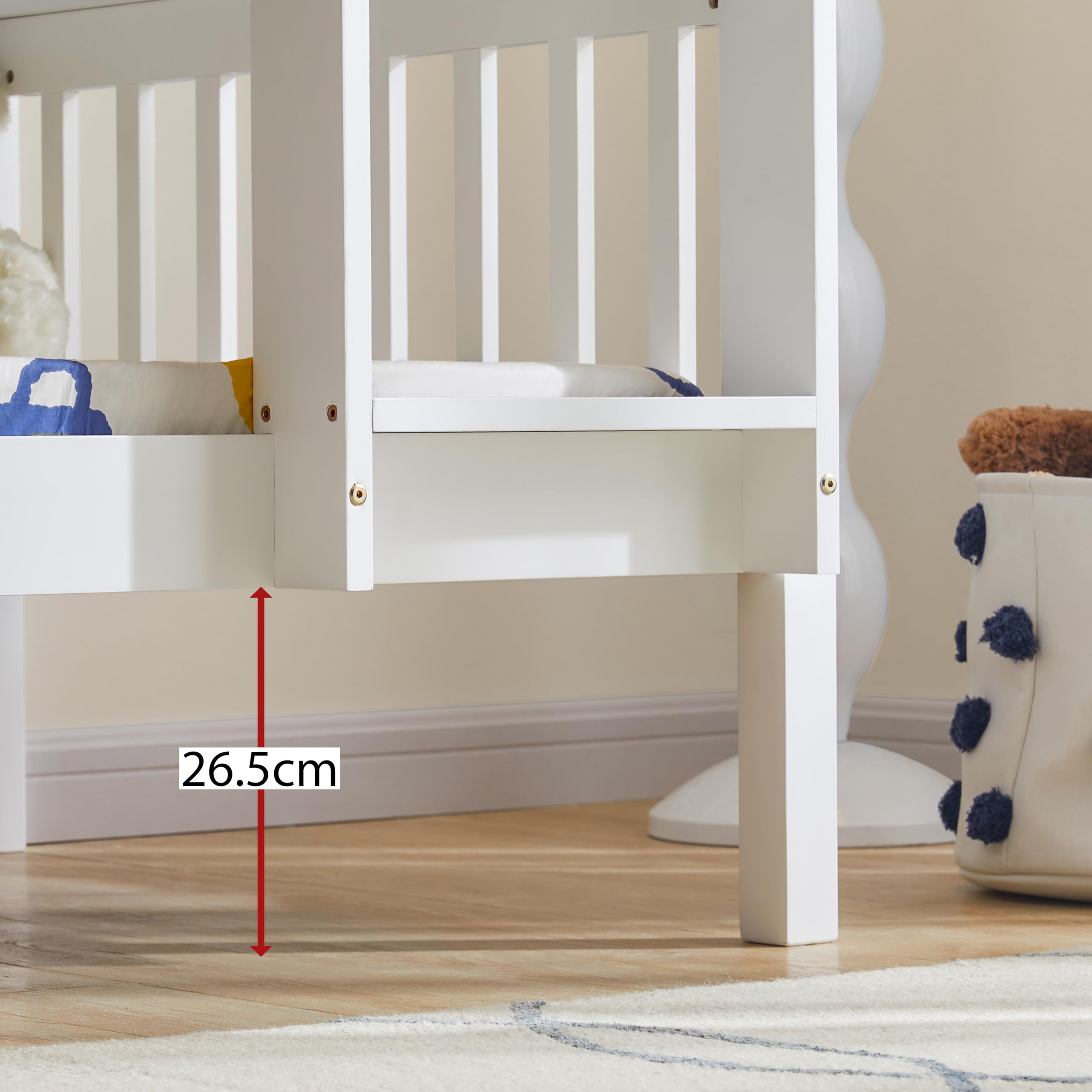 Vida Designs Milan Bunk Bed - Detachable Twin Sleeper, Solid Pine Wood, White Finish 5