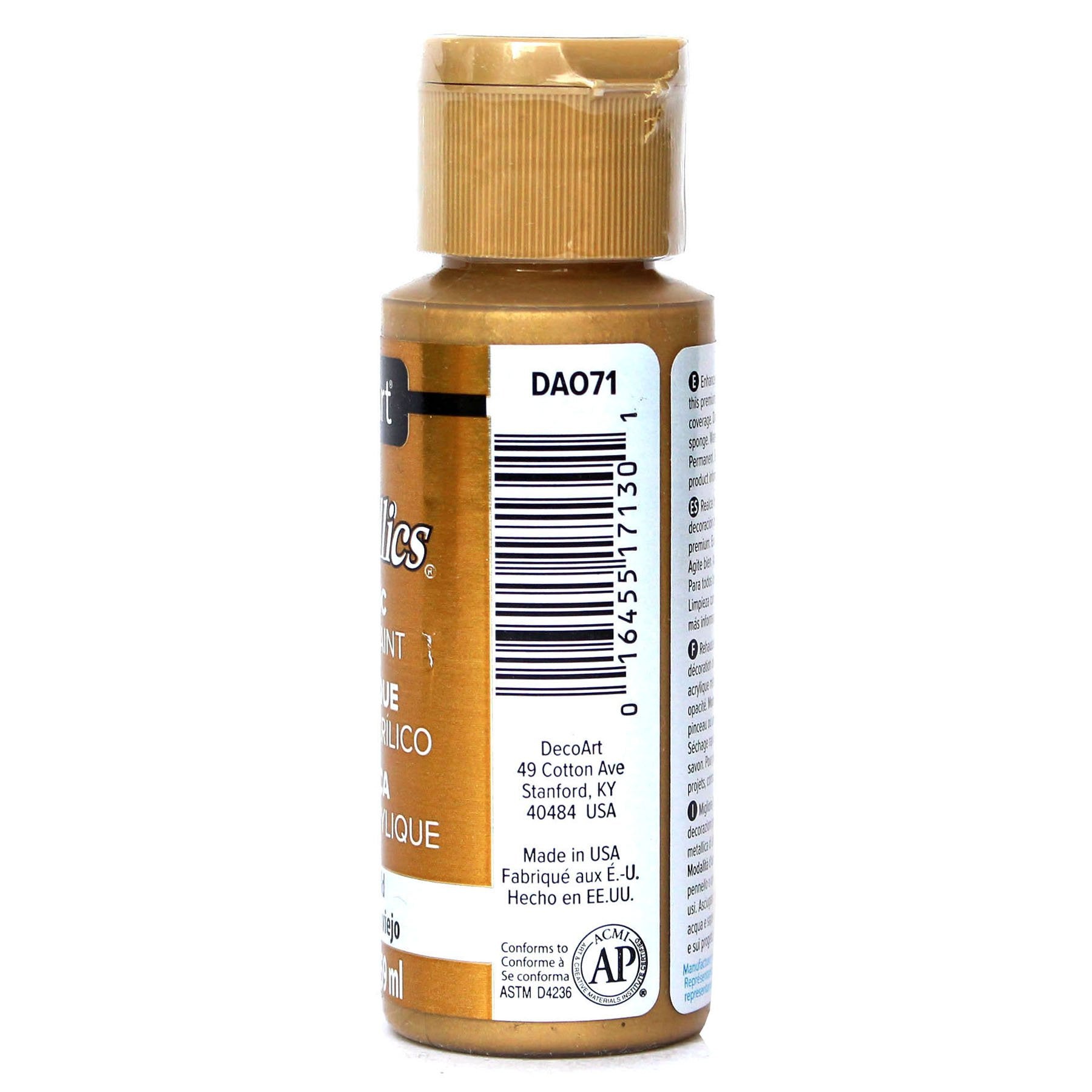 DecoArt Americana Acrylic Metallic Paint - Glorious Gold | All-Purpose | 59 ml 2