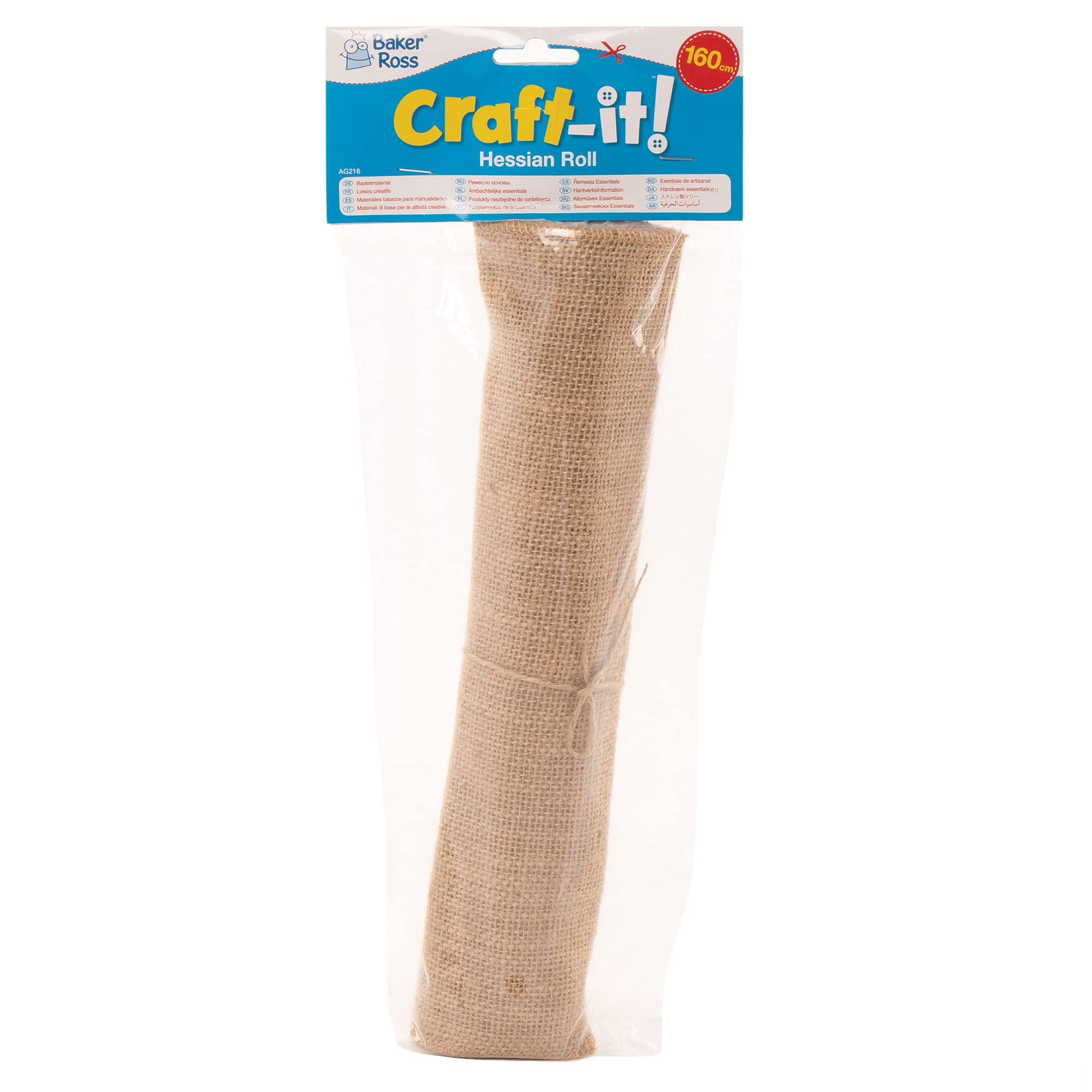 Baker Ross Natural Hessian Roll for Fabric Crafting and Decorating | Burlap | 30cm x 160cm 6