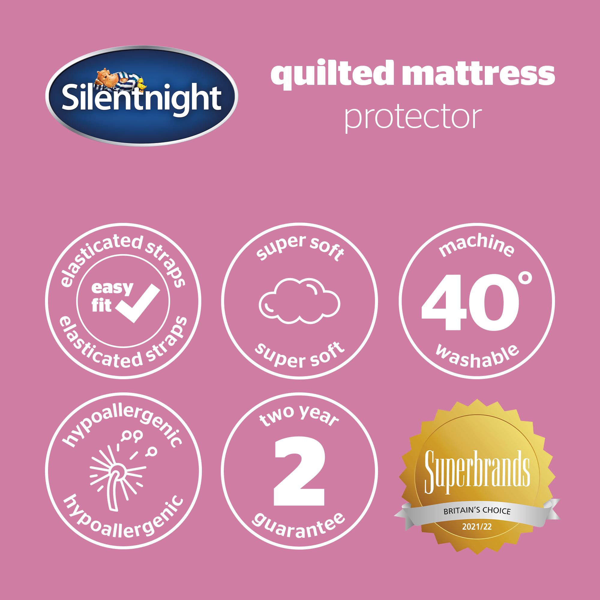 Silentnight Quilted Mattress Protector - Hypoallergenic, Extra Deep Fit | Double Size 7