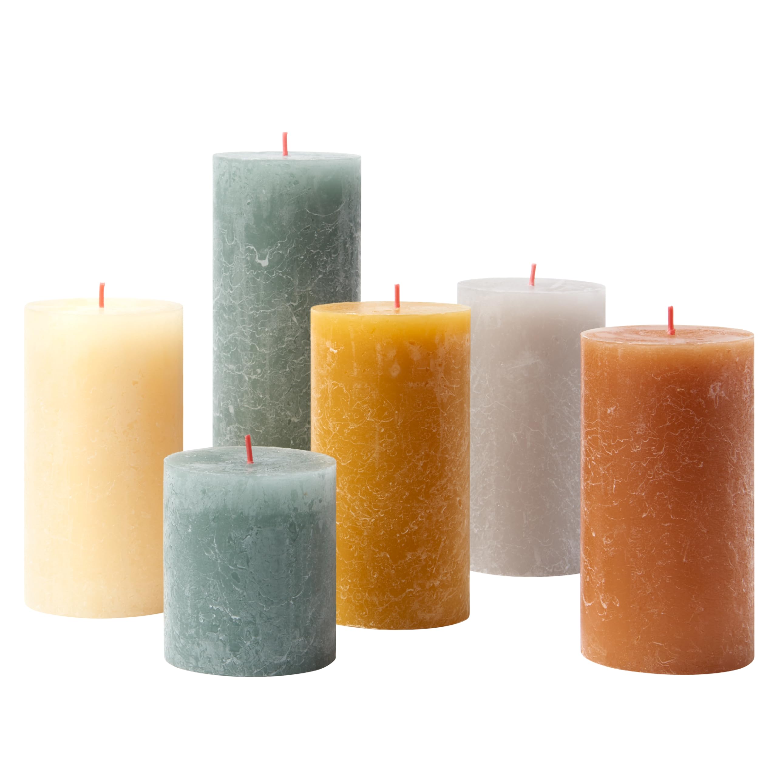 BOLSIUS Rustic Candle Gift Set - Nordic Ambiance | 6 Pack | Unscented | Long Burning