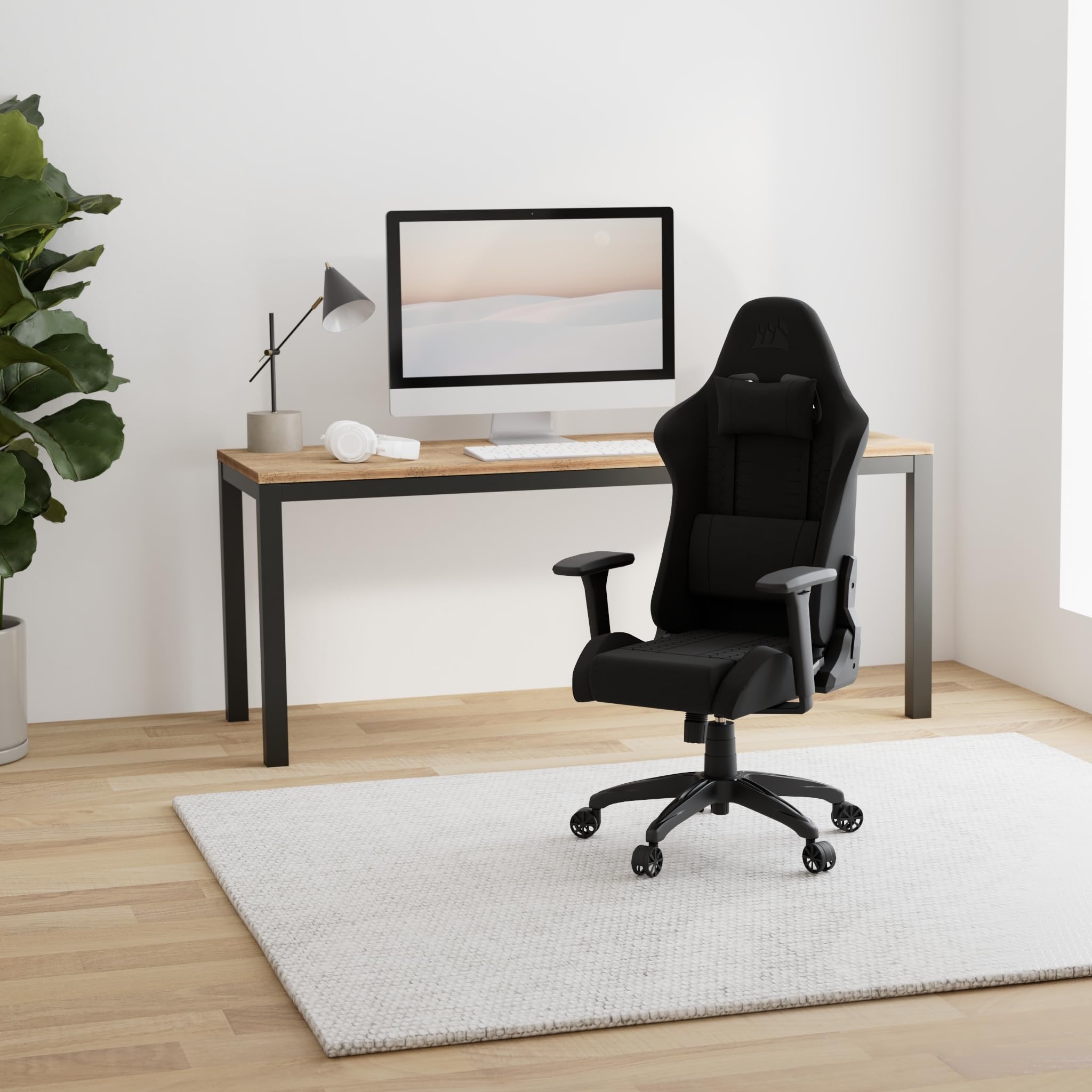 Corsair TC100 RELAXED Gaming Chair - Fabric, Black | Adjustable Height | 90-160° Recline 2