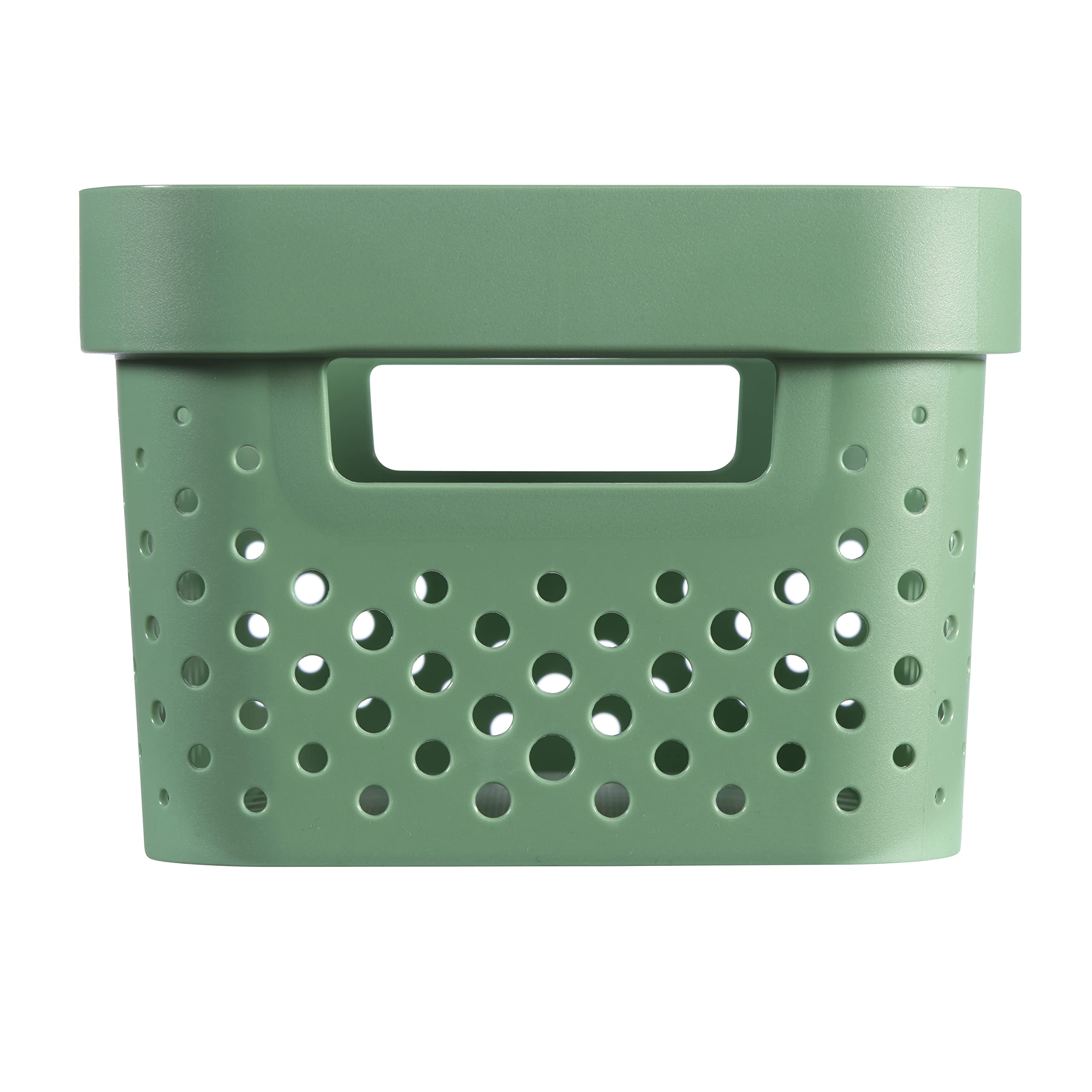 CURVER Infinity Dots Set of 4 Rectangular 4.5L Storage Boxes | 100% Recycled Resin | Green 5