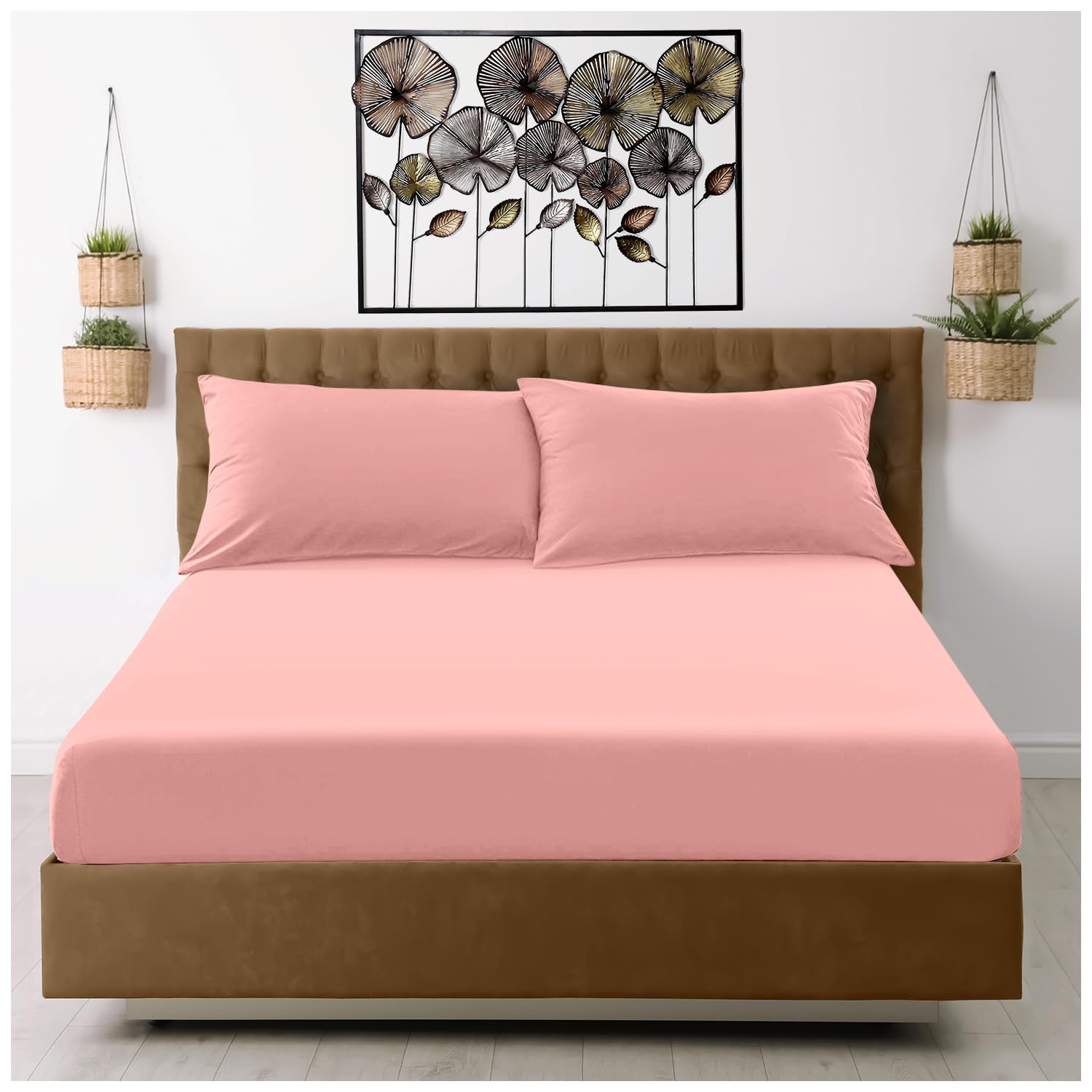 Super Dreamer Microfiber Fitted Sheet - Double Size, Pink, 100% Polyester 1