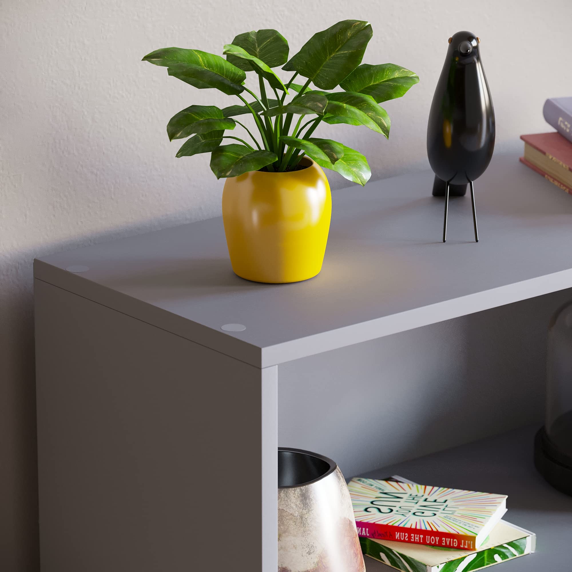 Vida Designs Cambridge 3 Tier Low Bookcase - Grey Wooden Shelving | Chipboard & MDF Construction | H 75 x W 60 cm 4