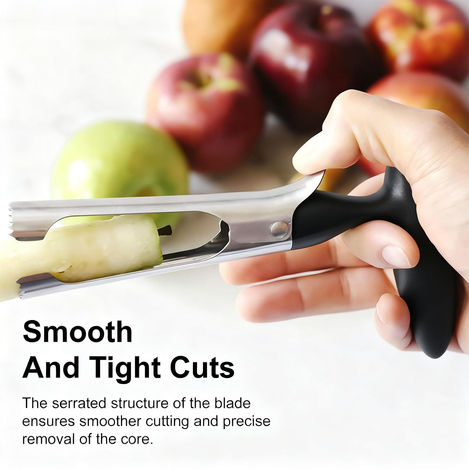 Lafefe Apple Corer Remover with Serrated Stainless Steel Blade and ABS Handle 6