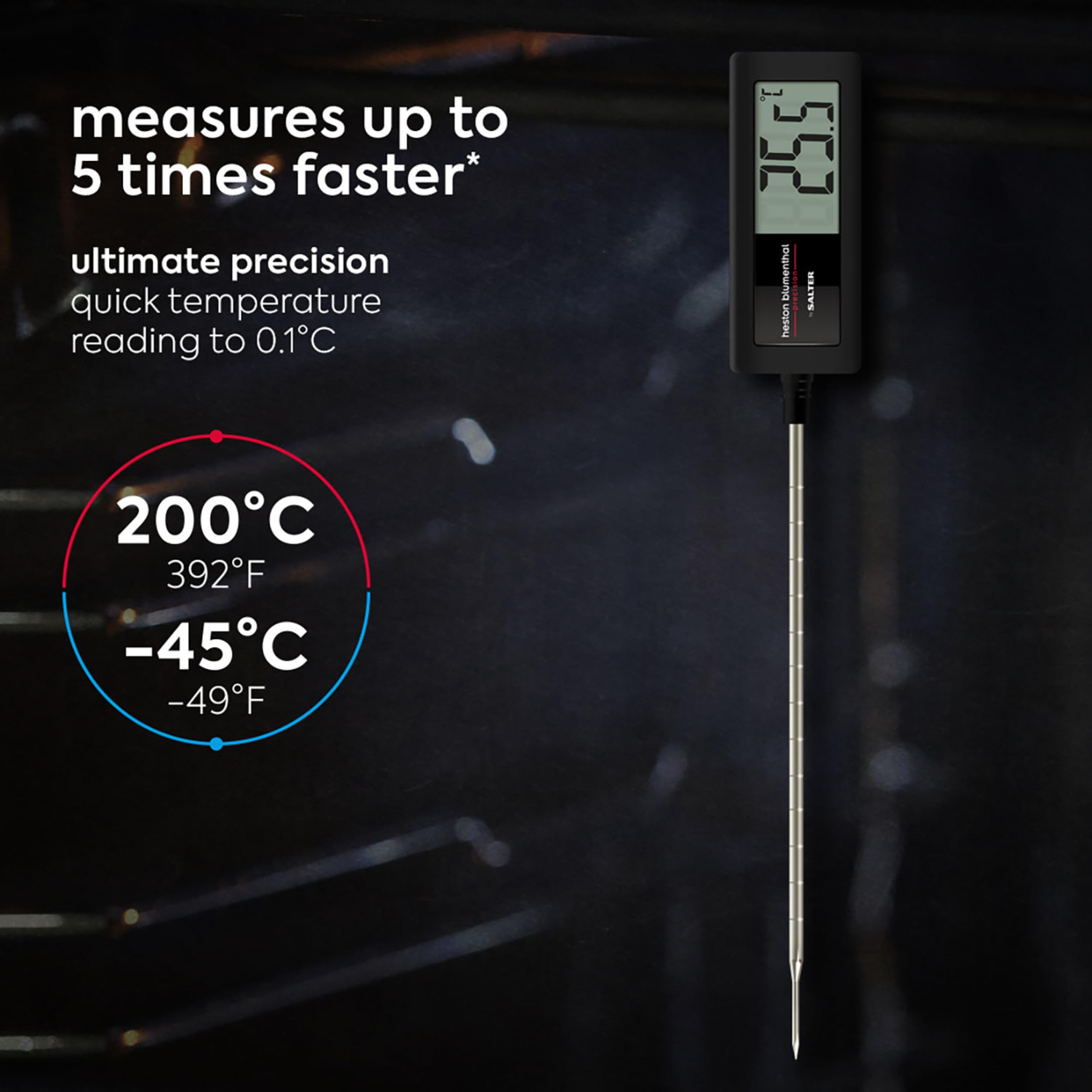 Salter Heston Blumenthal Precision 557 HBBKCRUP Indoor/Outdoor Meat Thermometer | 0.1°C Precision | -45°C to 200°C 3