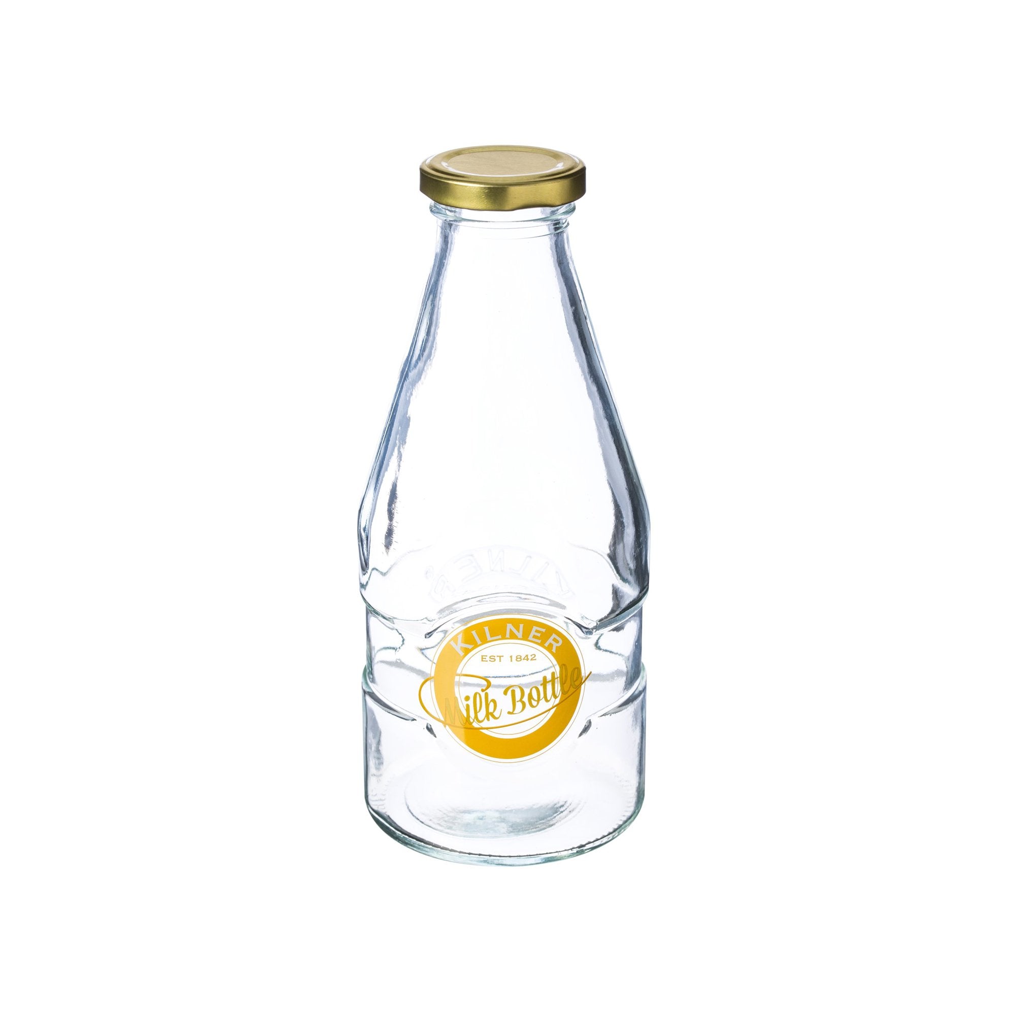 Kilner Traditional Milk Bottle - 1 Pint / 568ml Capacity | Retro Logo | Glass