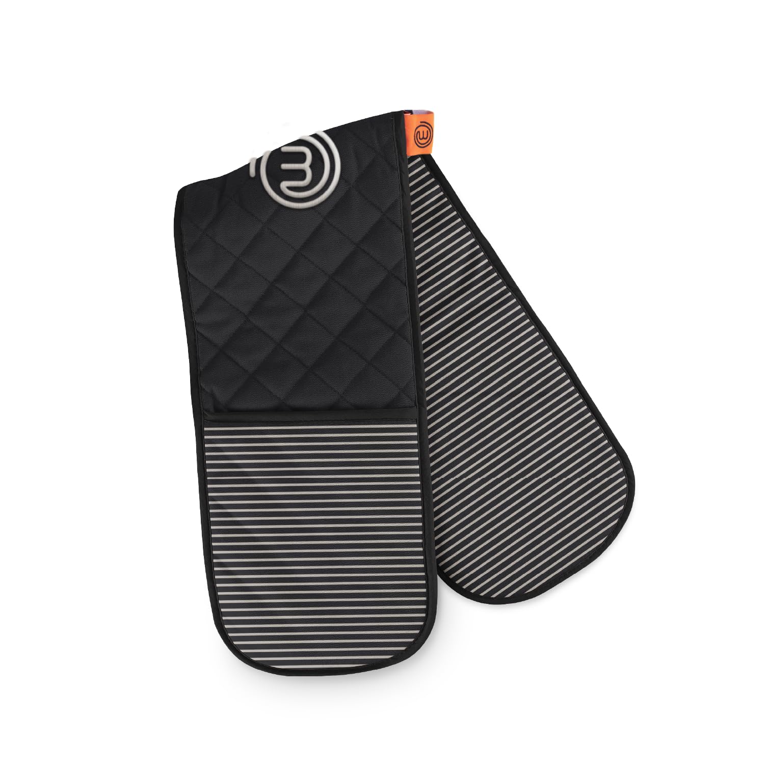 MasterChef Oven Mitts - Heat Resistant Cotton Double Gloves | Elite Black | Machine Washable 1