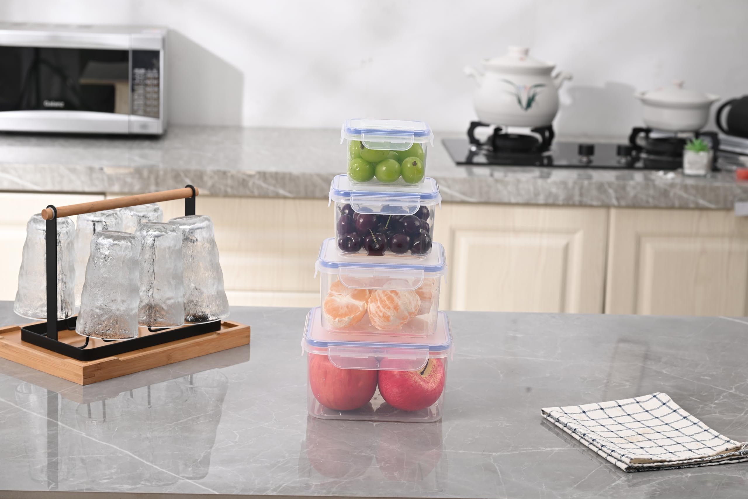 BARGAIN FACTORY Food Storage Container Set - 12 Containers, Airtight & Leak Resistant, BPA Free Plastic 6