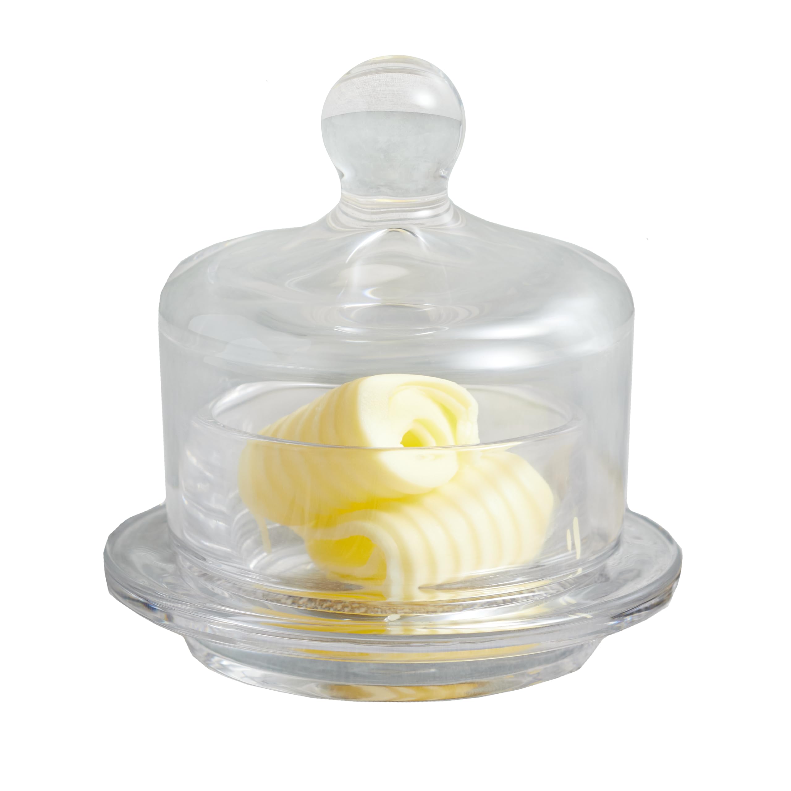 Artesà Glass Mini Butter Dish with Lid | Crystal Clear | Dishwasher Safe | 9 x 9.5 cm 8