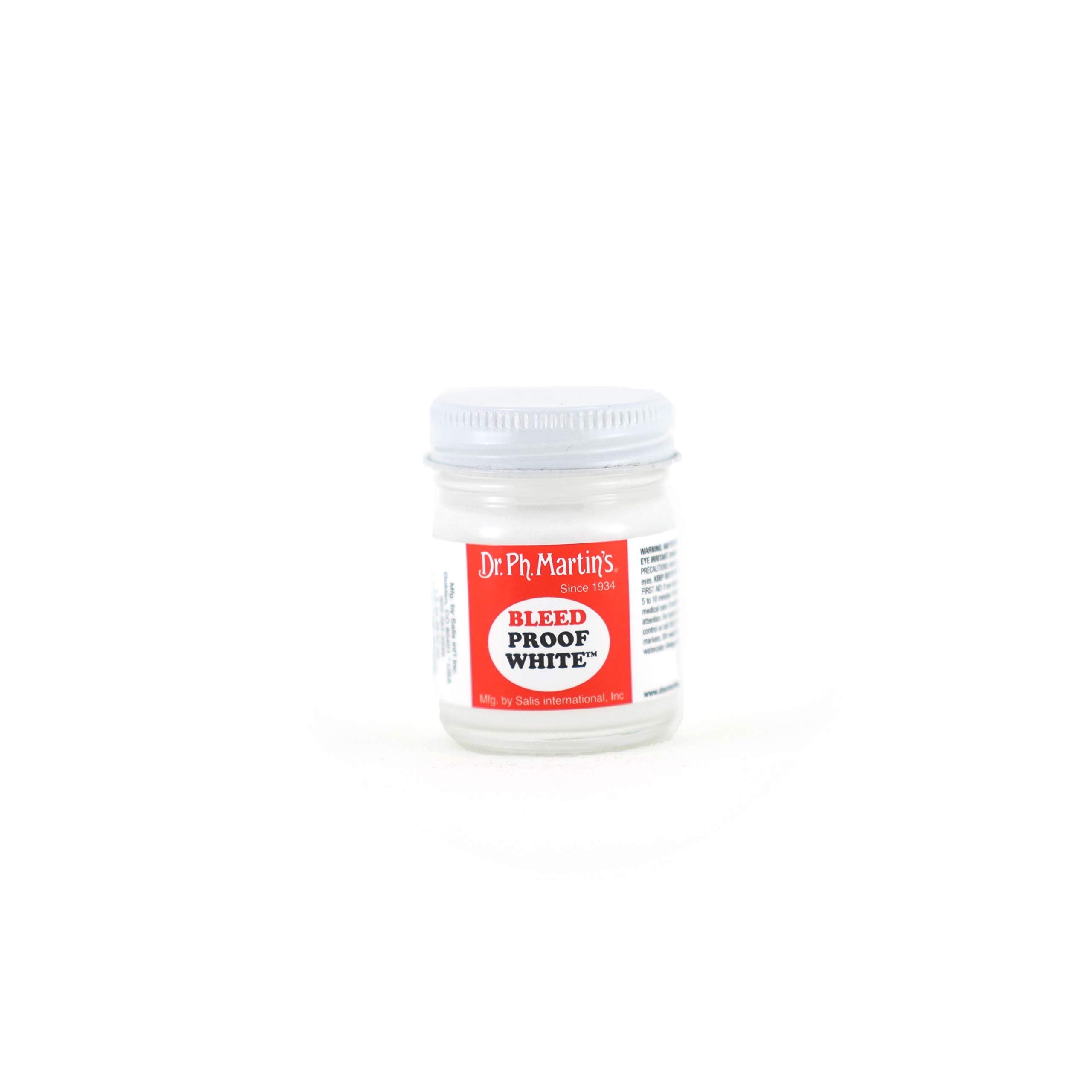 Dr. Ph. Martin's Bleedproof White Paint - Opaque Correction for Dyes & Markers | 1.0 oz Liquid 1