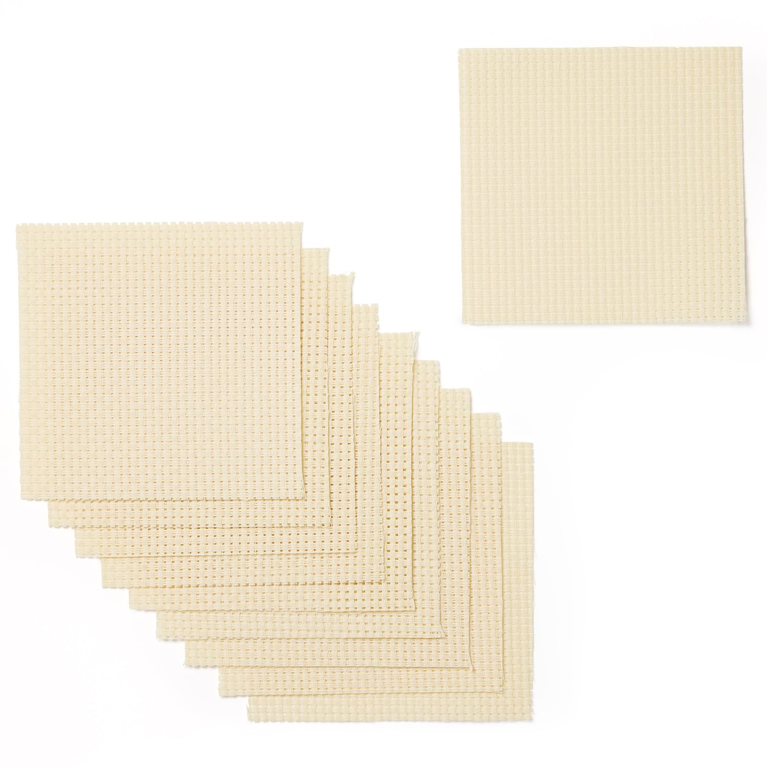 Springboard Supplies Cross Stitch Fabric - 10-Pack Cream Binca Mesh Squares | 15 x 15 cm | 100% Cotton 1