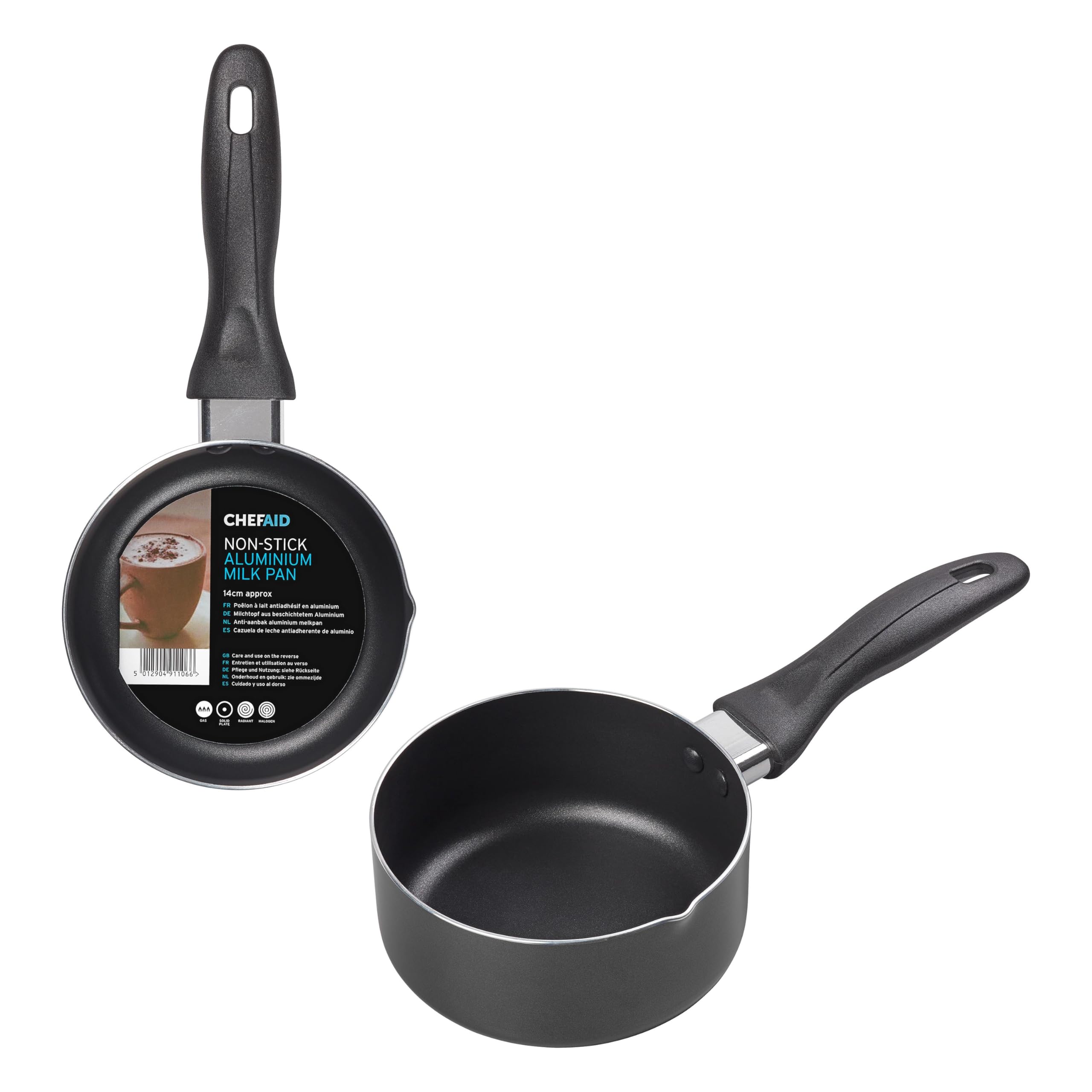 Chef Aid 1 Litre Non-Stick Milk Pan - High Grade Aluminium with Pouring Lip | Black 6