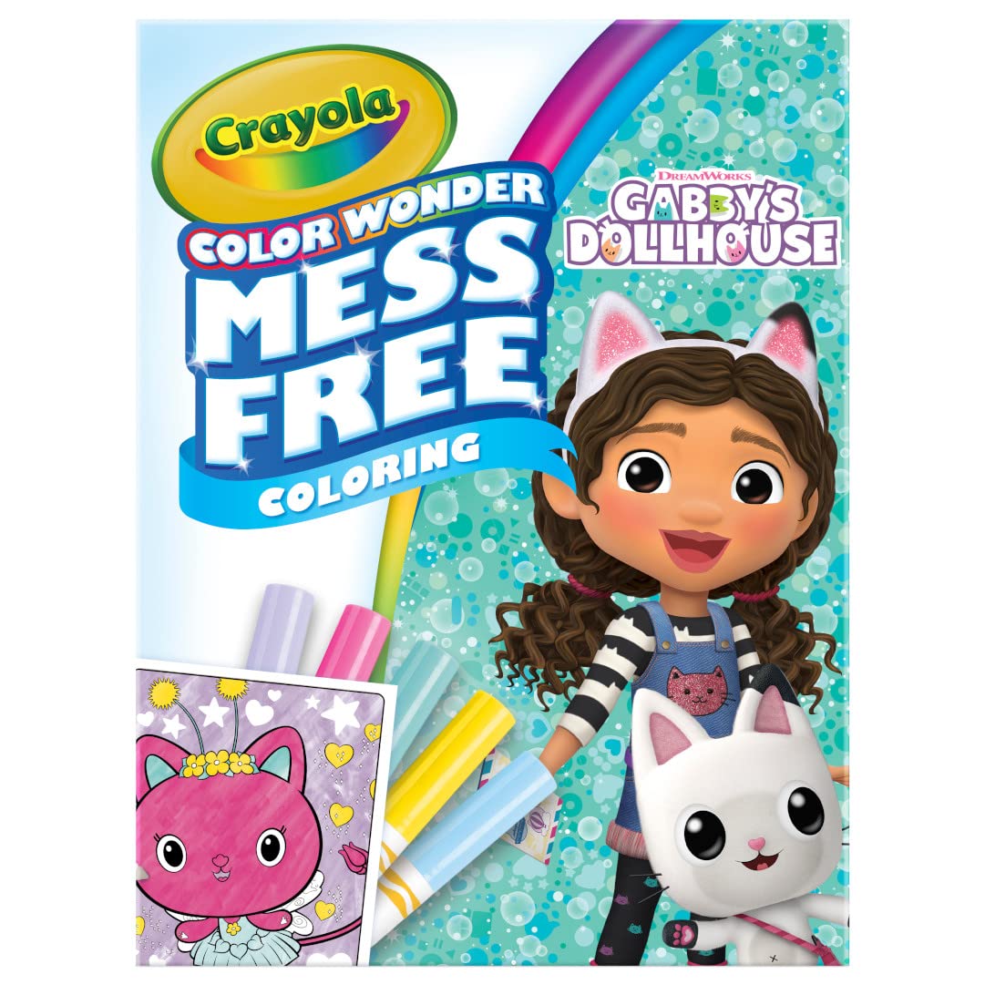 CRAYOLA Color Wonder - Gabby's Dollhouse Mess-Free Colouring Book | 18 Pages, 5 Markers 1