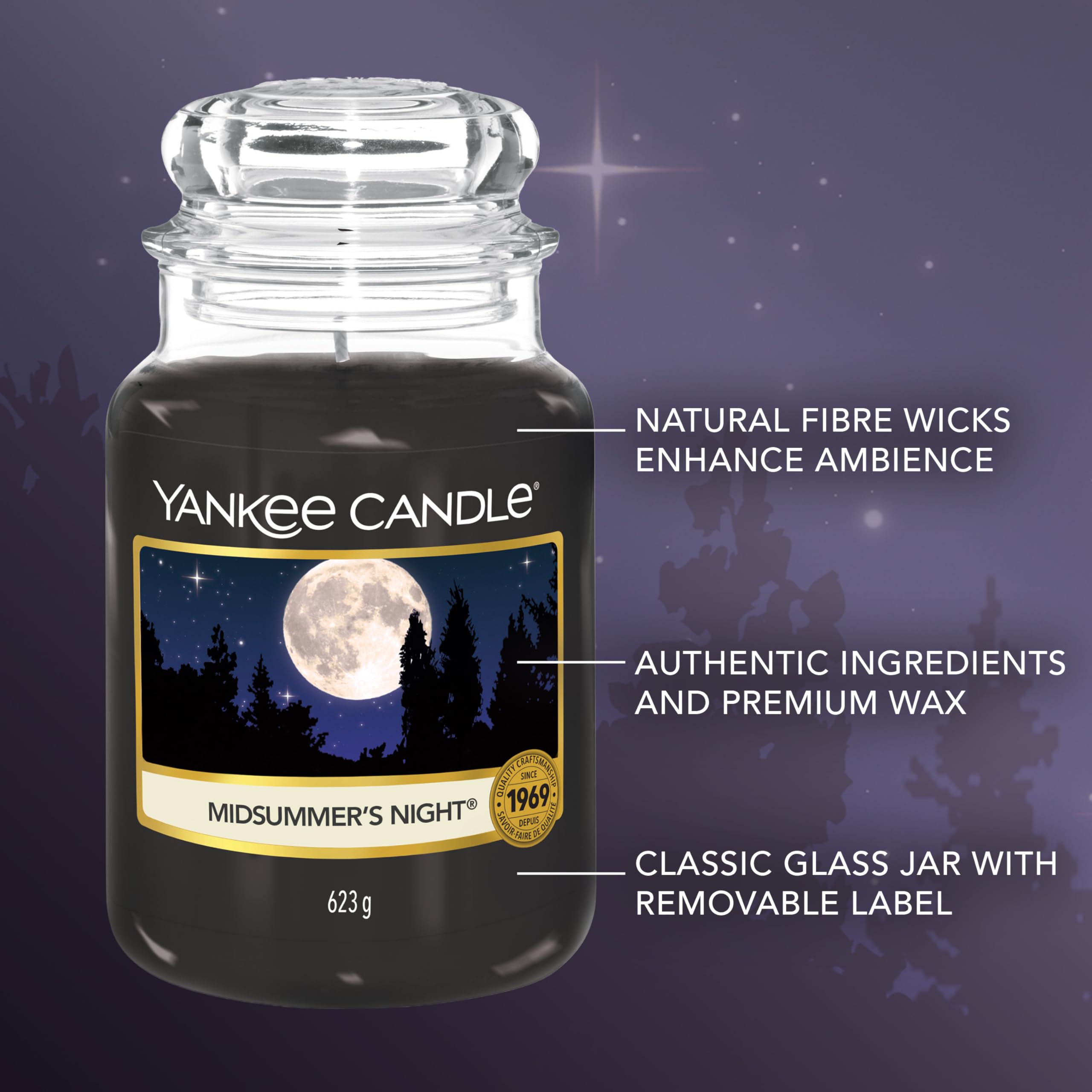 Yankee Candle Midsummer's Night Large Jar Scented Candle | 623g | Long Burning 4