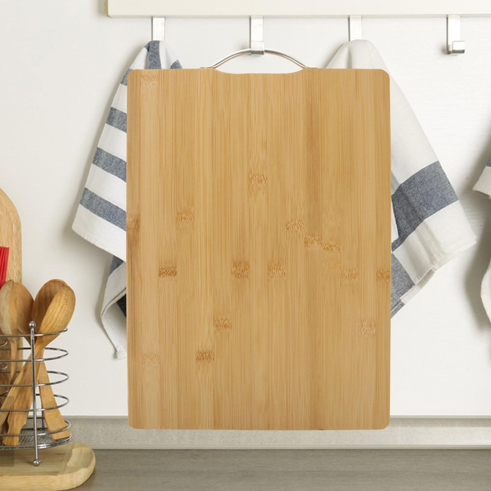ASelected Wooden Chopping Board - Natural Bamboo, 40x30x1.8 cm | Lightweight & Durable 3